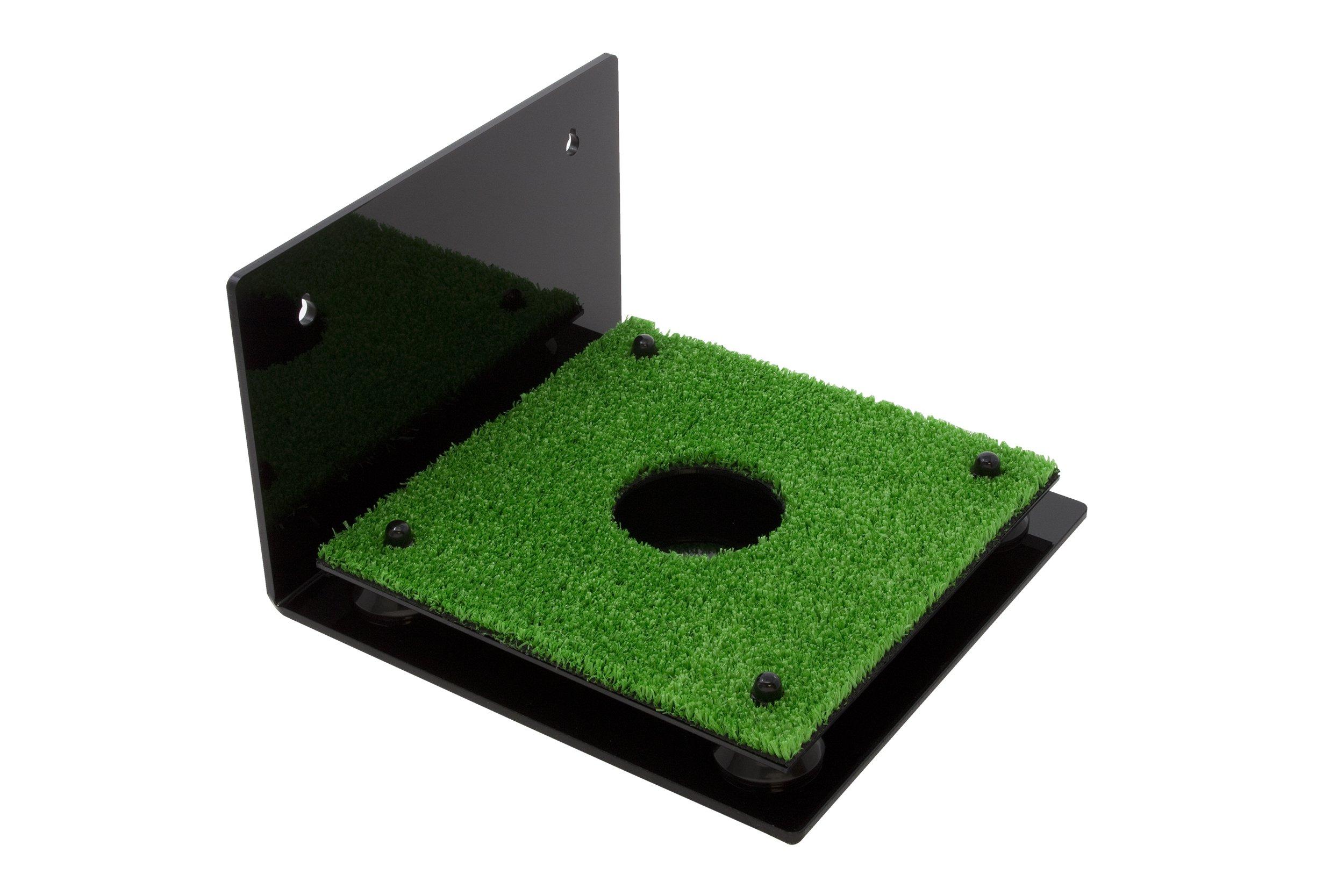 Better Display Cases Better Display Cases Acrylic Soccer Ball Display Case with Black Risers Mirror, Turf Base and Wall Mount (A027-BR)