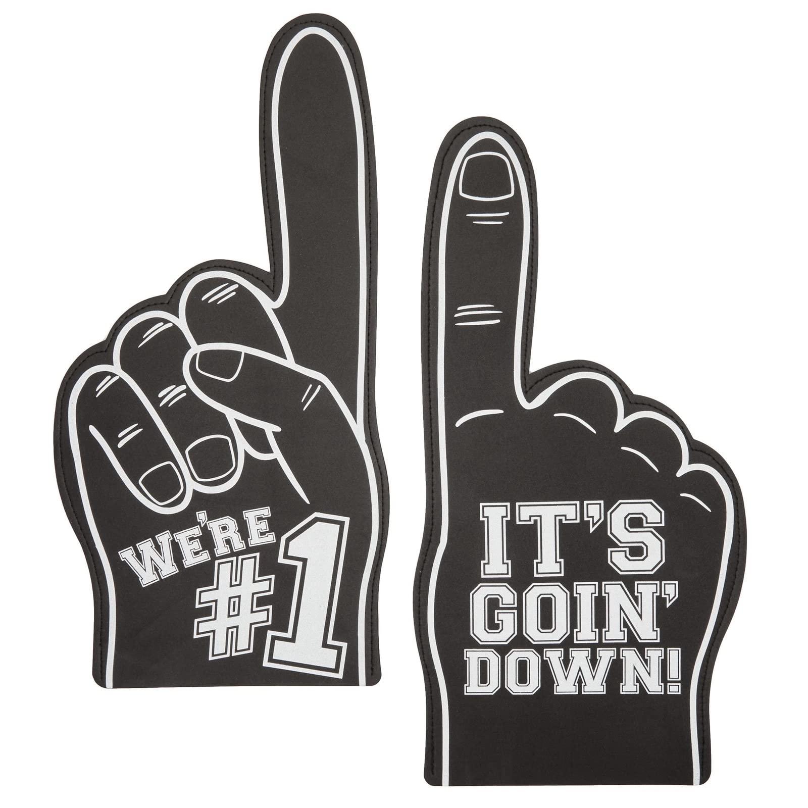 Okuna Outpost Okuna Outpost 2 Pack Foam Finger #1, It\'s Goin\' Down, Sports Party Favors, Outdoor Essentials, Black (17.5 in)