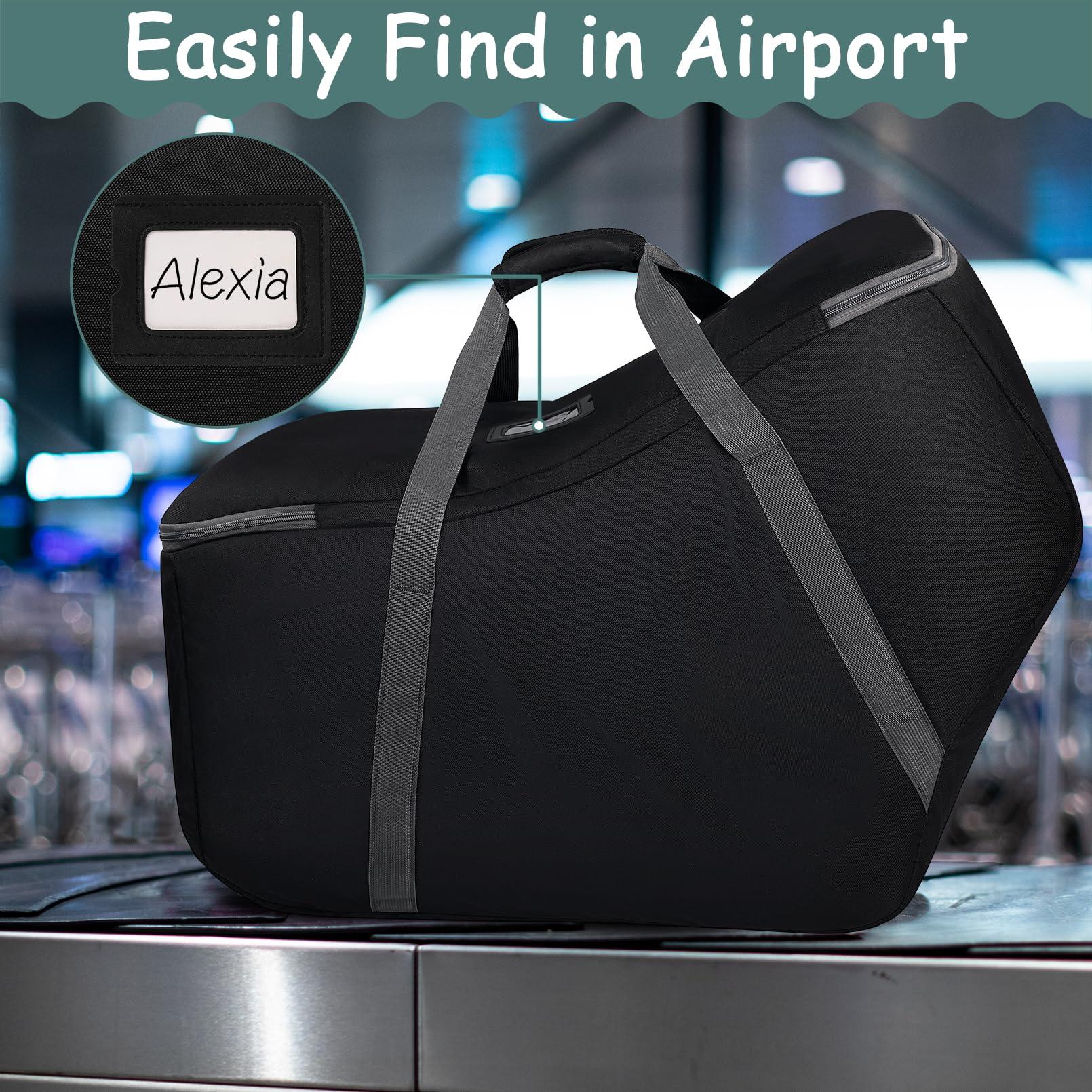 SCTEL Infant Car Seat Travel Bag Fit Nuna Pipa All Model Car Seat and Base, Fit Doona Baby Stroller, Padded Car Seat Bags for Air Travel, Gate Check Bag with Side Pocket, 5 Protective Feet, Storage Bag