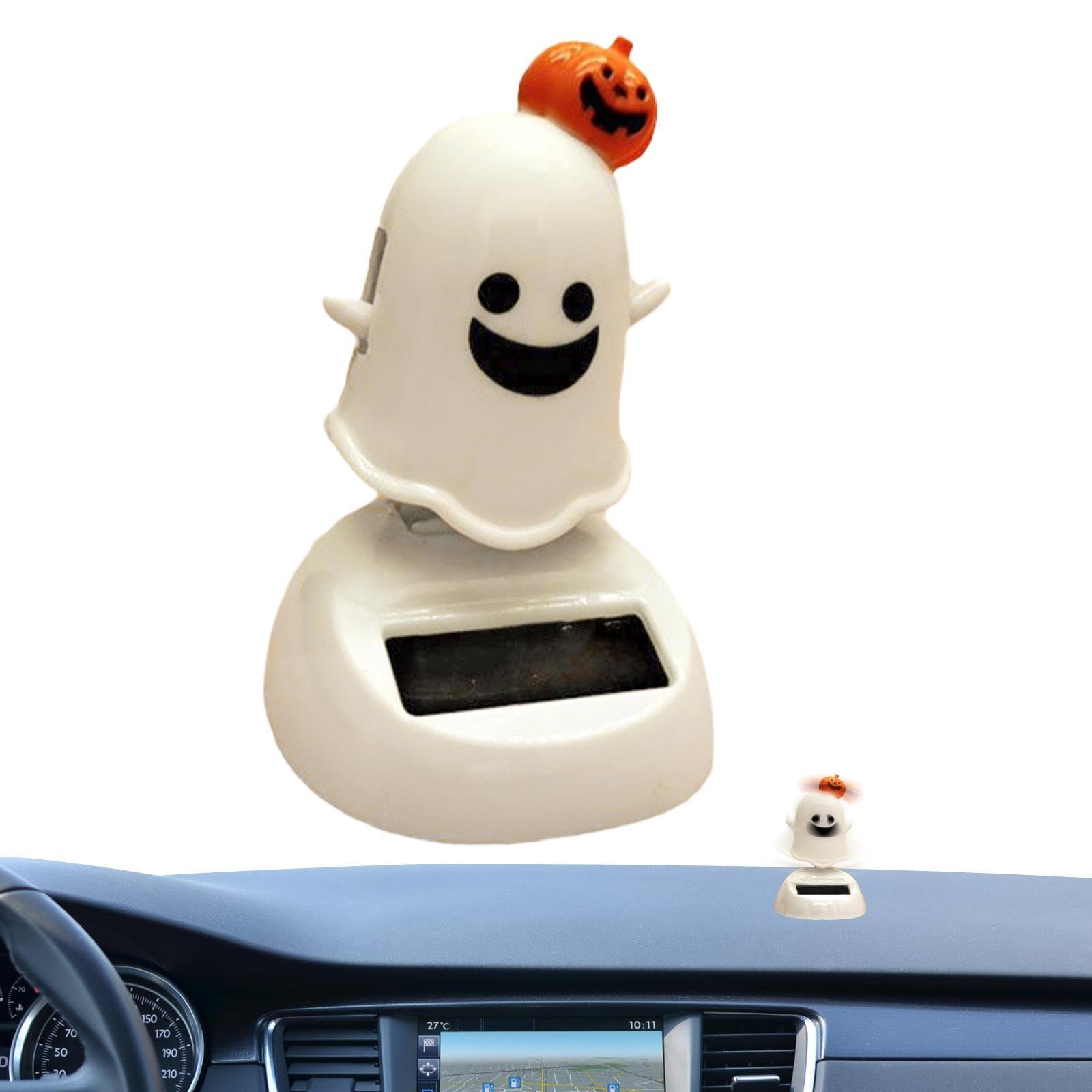HABURN HABURN Halloween Ghost Solar Dancing Toy, Solar Halloween, Halloween Pumpkin Ghost Swing Figurine, Halloween Dashboard Toys Solar Powered Ghost Dancing Toys, for Car Desk Home Decor