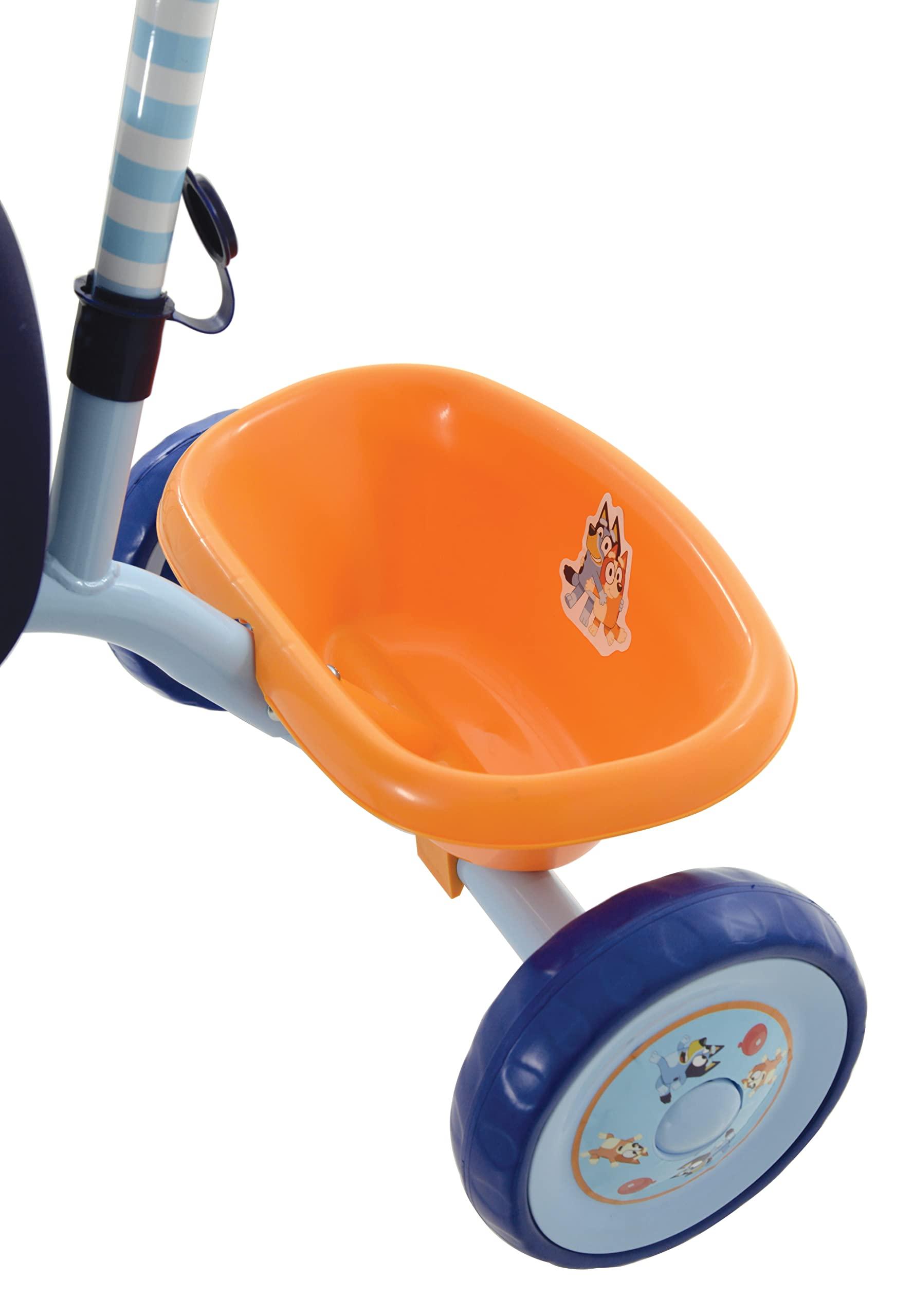Bluey Bluey First Ride On Trike - Licensed Kids\' Ride On Toy with Adjustable Handle, Easy-Switch Pedal Clutch, Puncture-Proof Tyres, Steel Frame, Front Mudguard, Rear Storage Suitable Age 2 Years +