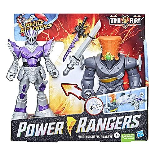 Power Rangers Power Rangers Dino Fury Battle Attackers 2-Pack Void Knight vs. Snageye Martial Arts Kicking Action Figure Toys Inspired by TV Ages 4 and Up