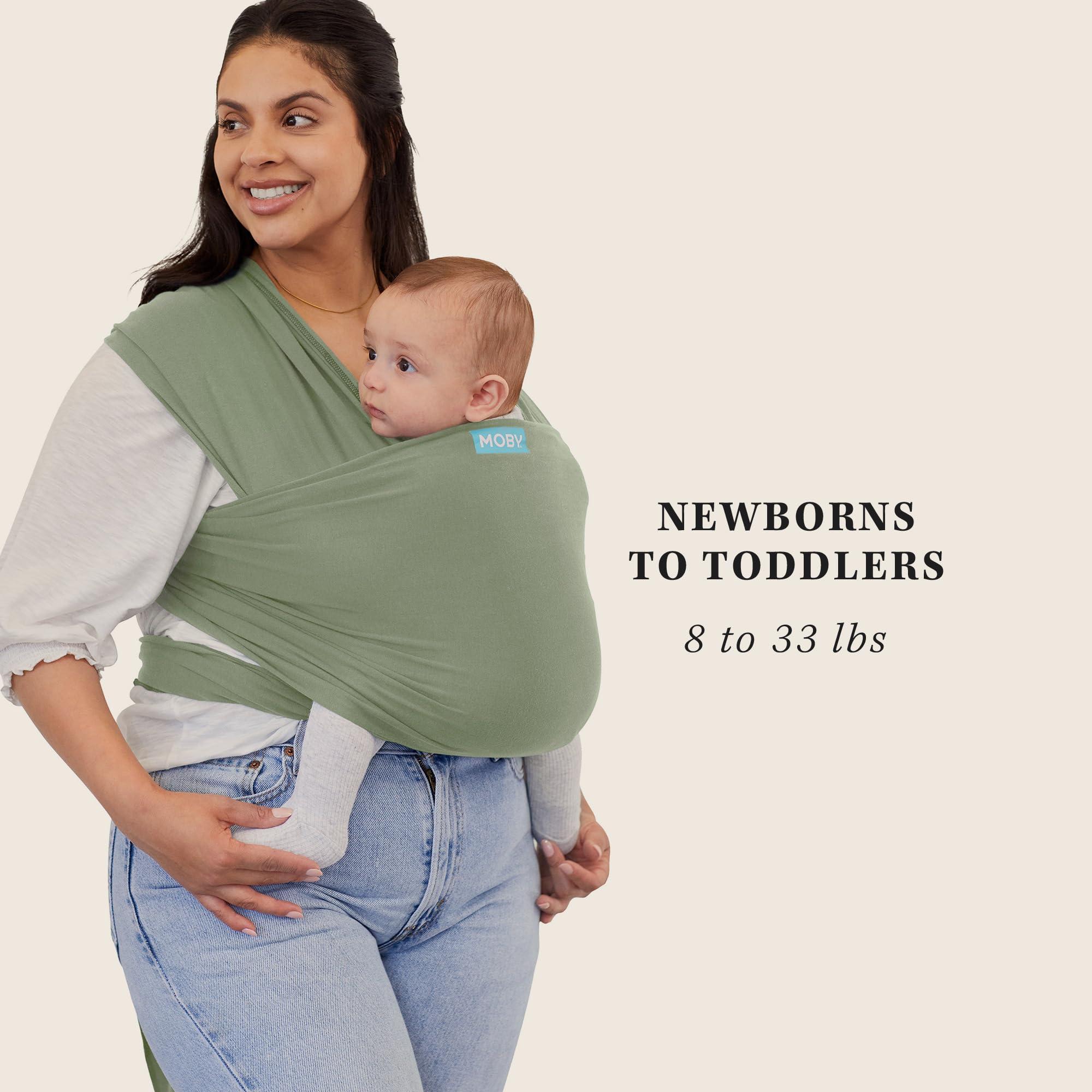 Moby Moby Baby Wrap Carrier Classic for Newborns to Toddlers (8-33lbs), Infant Sling Carrier, Lightweight & Hands Free Design, Adjustable for All Body Types (Pear)