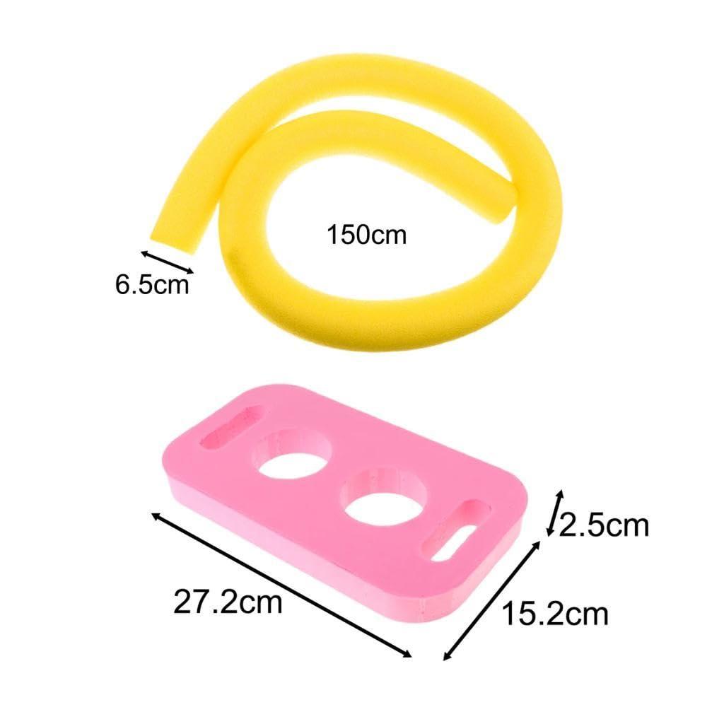Vaveren Vaveren Pool Noodle Swim Training Sticks Flexible Foam Float 150cm Swimming Pool Noodle with Connector for Swimming, Yellow Pink