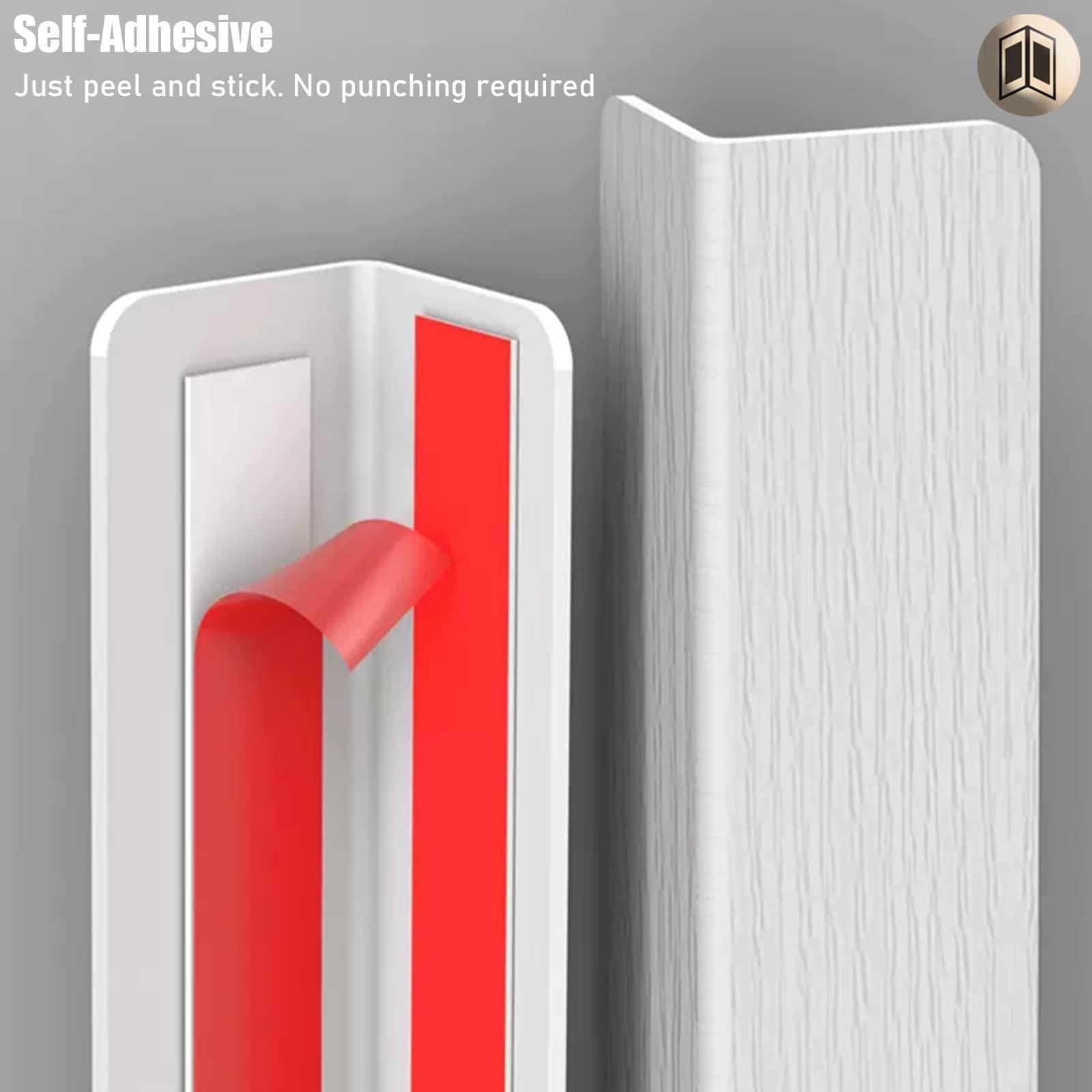 LXLZYXSF Wall Corner Guard Angle-Moulding Furniture Bumpers, Self Adhesive Corner Shield for Window Sill Door Frame Countertops, Edge Trim (Color : White, Size : 2.5cm W 110cm/43.3" L)