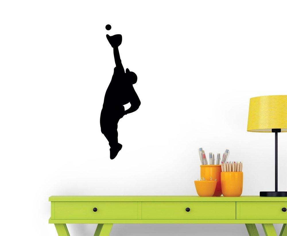 Wallmonkeys Wallmonkeys Wall Decals Wallmonkeys Sports Silhouette Baseball Style Peel and Stick Wall Decal, 12 x 4