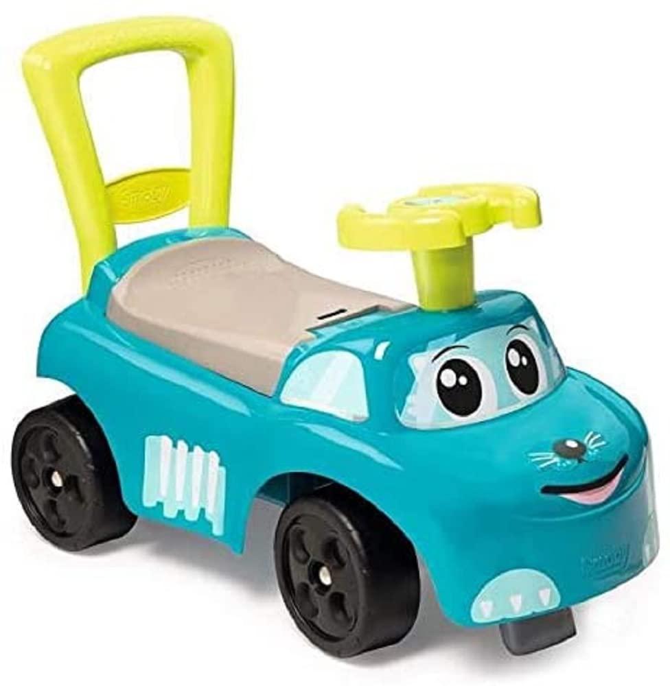 Smoby Smoby 2-in-1 Ride on Cars for Kids | Blue Push Along Walker with Toy Box Under seat | Ergonomic and Safe Design with Front and Rear Anti-topple Devices | Ages 10 Months+