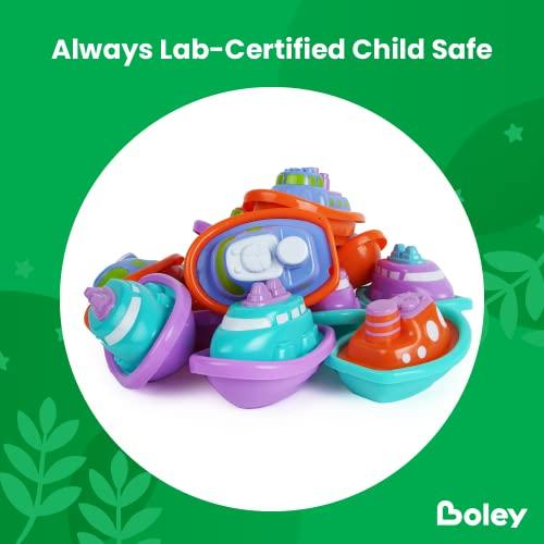 Boley Boley Boats Bathtub Toys - 12 Pk Kids Bath Toys for Toddlers Ages 3+