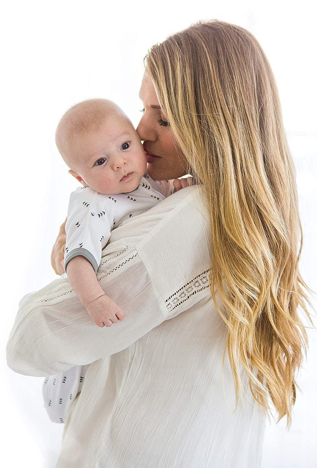 SwaddleDesigns SwaddleDesigns Transitional Swaddle Sack, Arms Up Half-Length Sleeves & Mitten Cuffs, Swaddle for Newborn Transition to Baby Sleep Sack Wearable Blanket, 3-6 mo, 14-21 lb, Watercolor Mountains & Trees