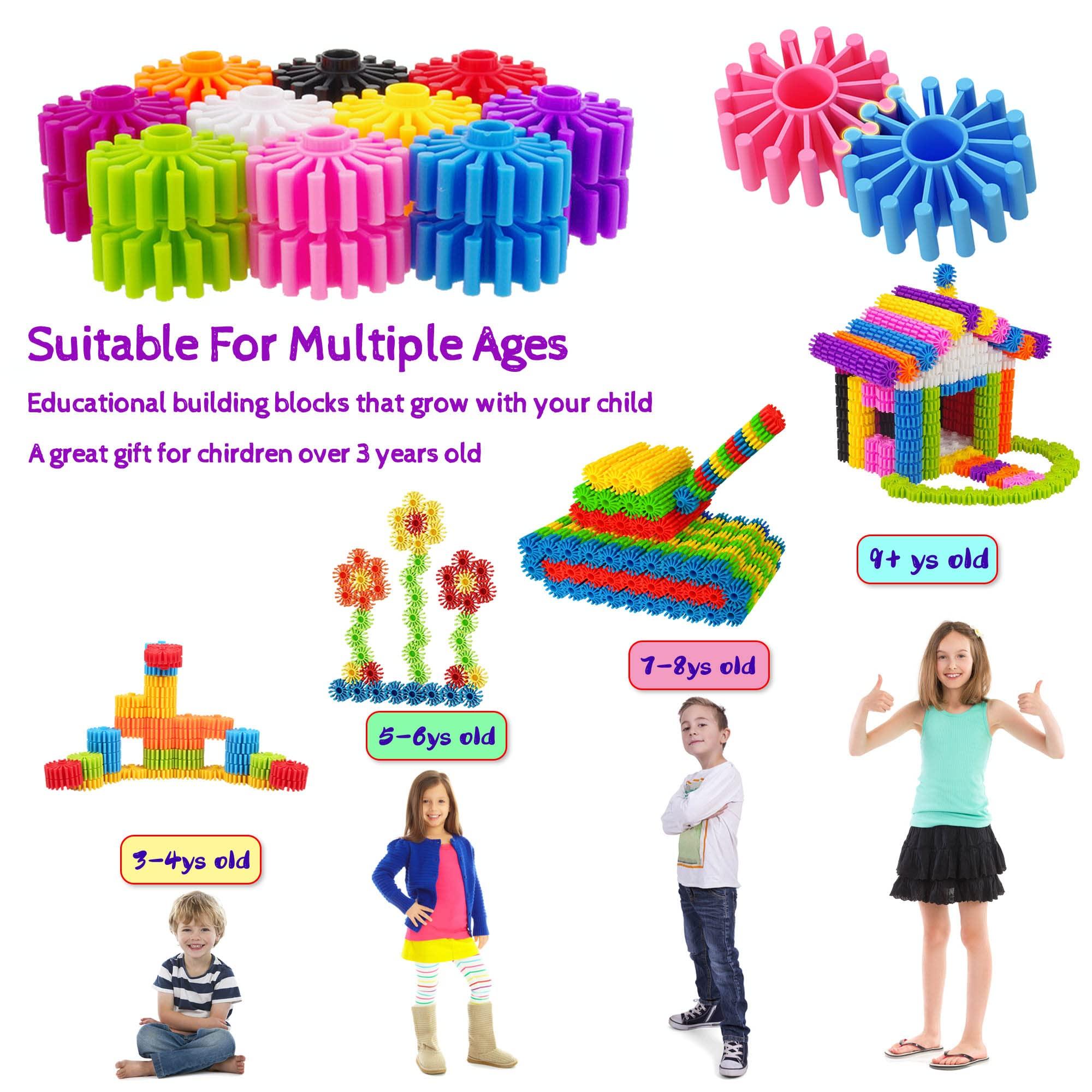 KASHIAOTE KASHIAOTE Gears Interlocking Learning Set, STEM Construction Toy Set - Building Kids Toys 180 Pcs - 10 Colors