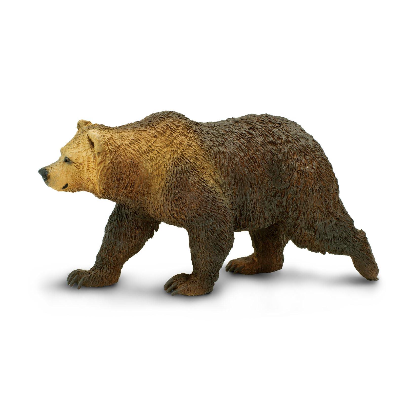 Safari Ltd. Safari Ltd. Grizzly Bear Figurine - Detailed 4.7\" Plastic Model Figure - Fun Educational Play Toy for Boys, Girls & Kids Ages 3+