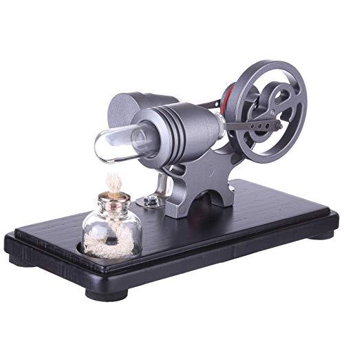 HMANE HMANE ?-Shape Stirling Engine Kit for Adults, DIY Unassembled Retro Generator Model Science Educational Toys with LED Lights, Grey