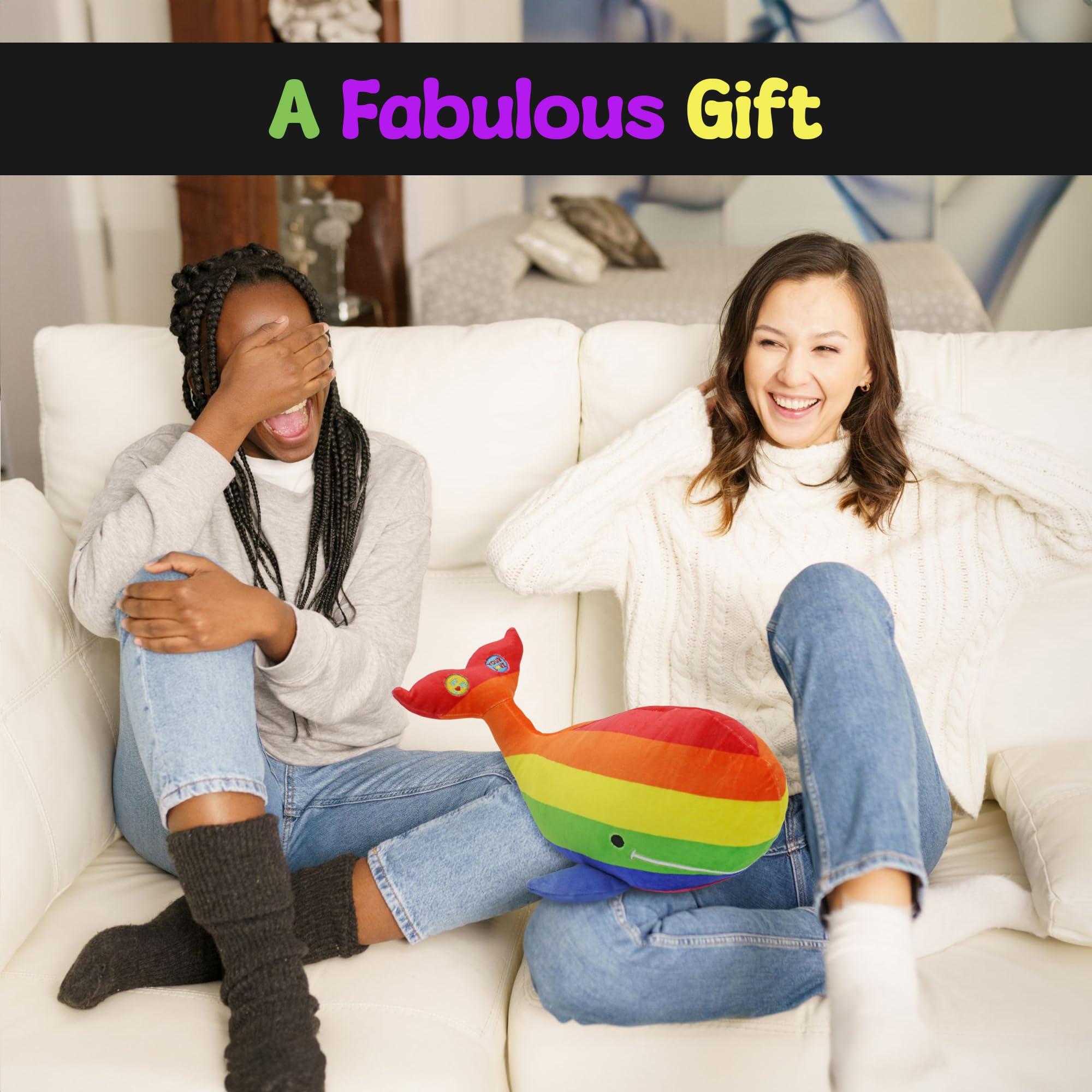 Attatoy Attatoy Bubbles The Homosexuwhale Talking Plush; Stuffed Whale Interactive Gay Pride Toy