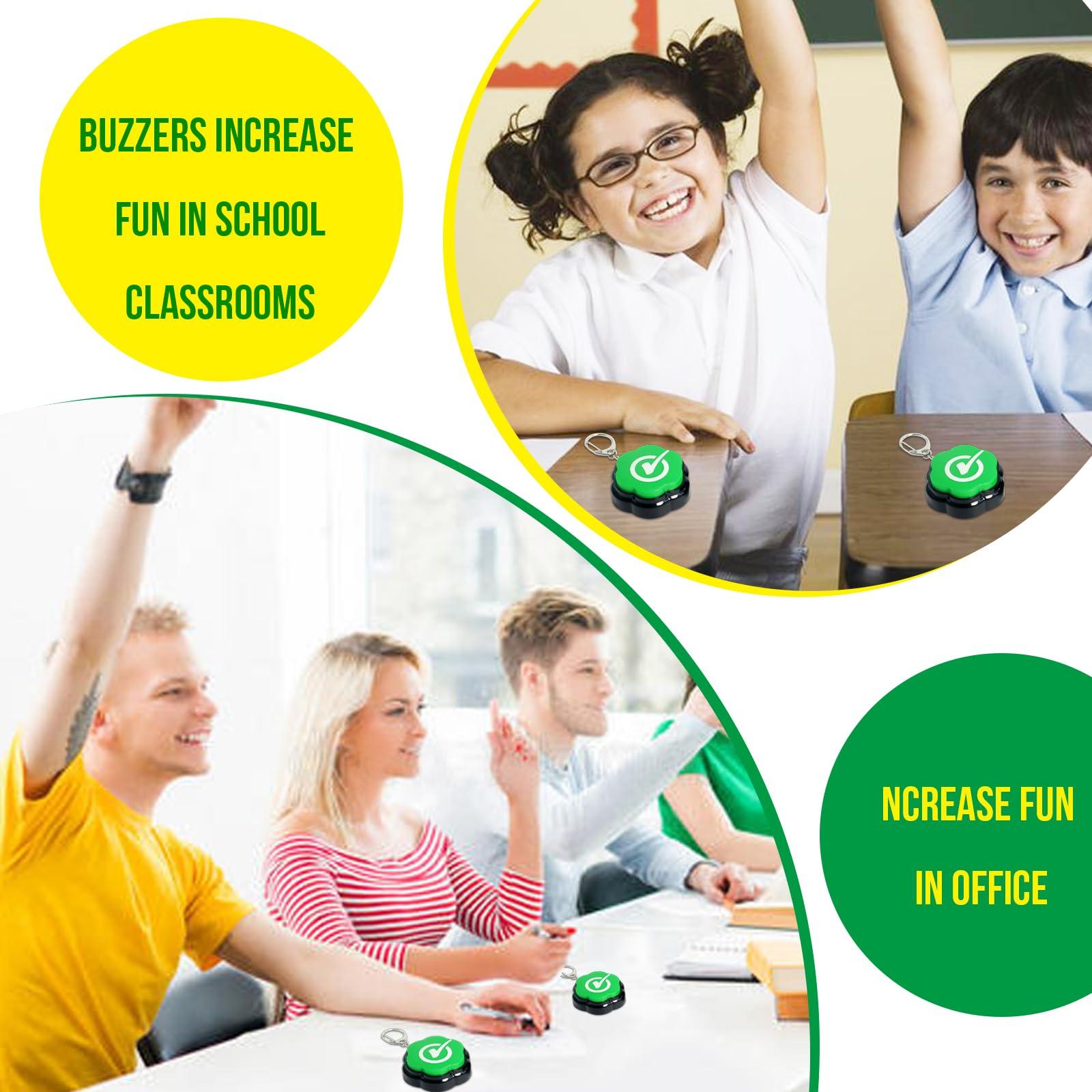 ANLIKY Portable Keychain Right Buzzer Buttons with Sound, Answer Buzzers Set of 2, Buzzers for Game Show, Right Button for Communication