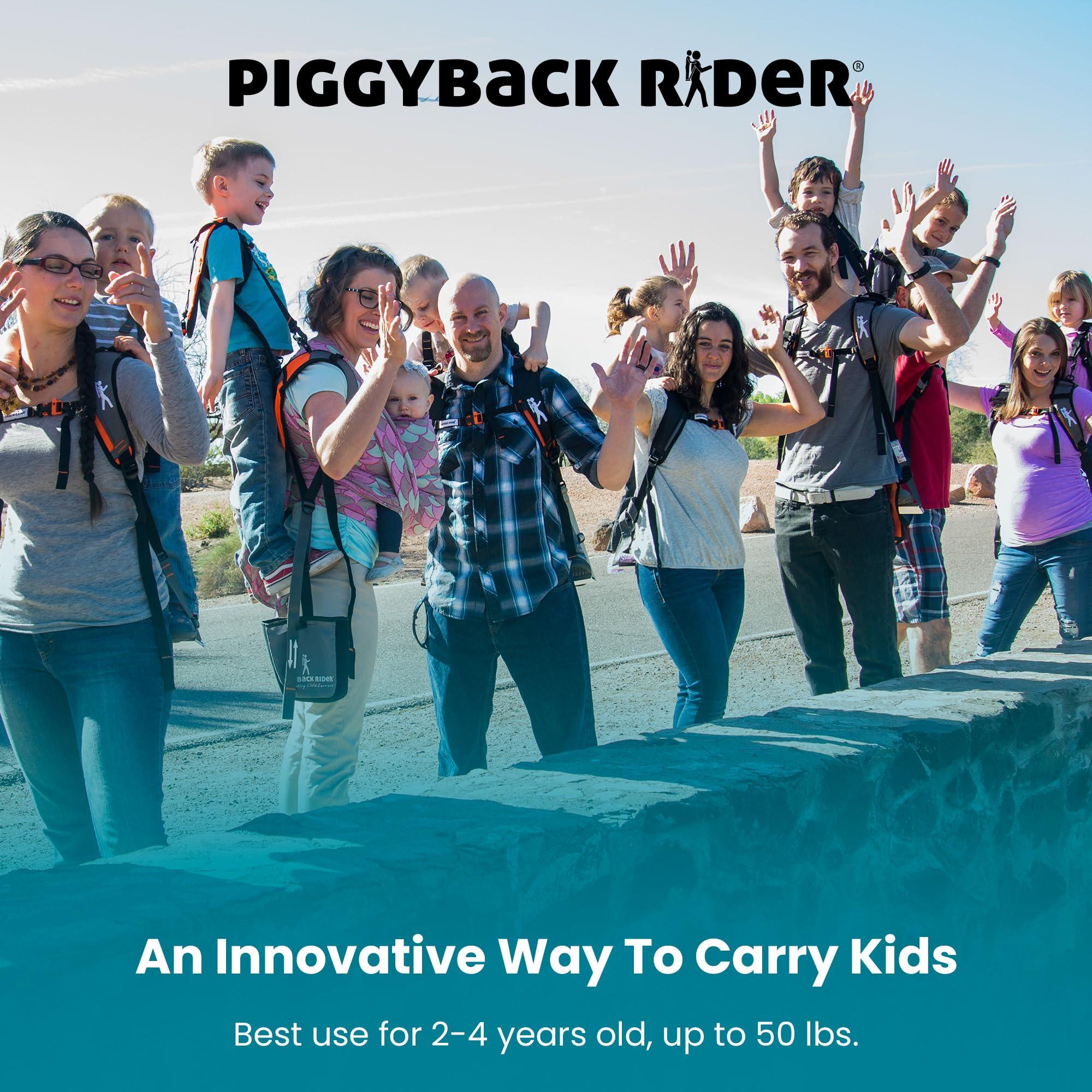 Piggyback Rider Piggyback SCOUT Standing Toddler Carrier Backpack - 2-Piece Bundle for Hiking & Travel with Secure Child Safety Harness Included - For Ages 2-4 (Under 50 lbs) - No Accessories Included