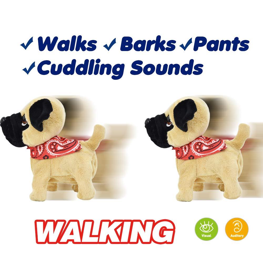 WEofferwhatYOUwant WEofferwhatYOUwant Pug Puppy - Small Plush Electronic Toy Dog - Walks, Barks, and Cuddles. for Ages 18 Months and Up