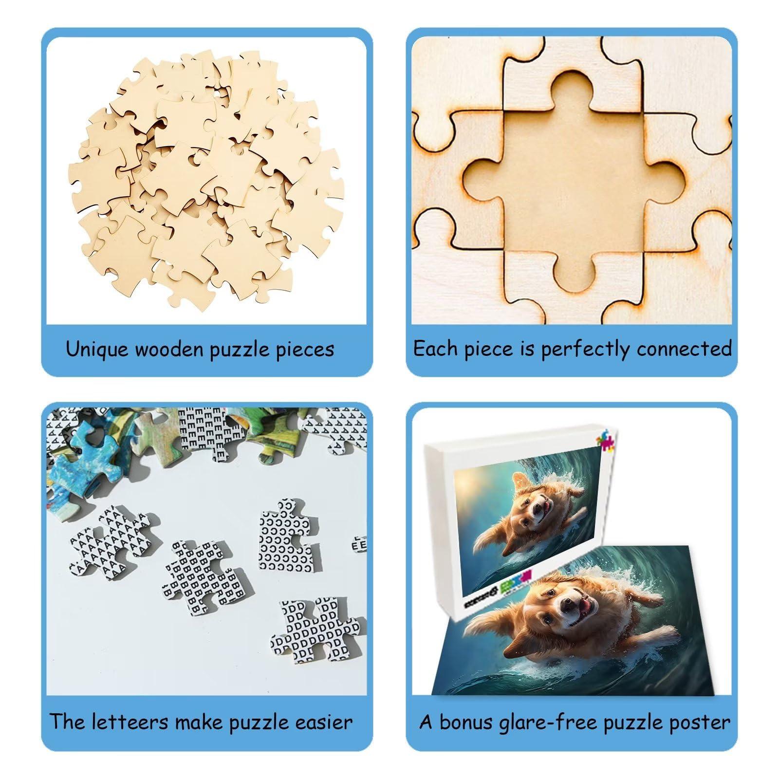 Hothostl Three Anime Cats - 500 Pieces Puzzles Beginners Puzzle Puzzle Toys, Spend Time to Get A Sense of Accomplishment Box 20.5 X 15 inch for Home Decor