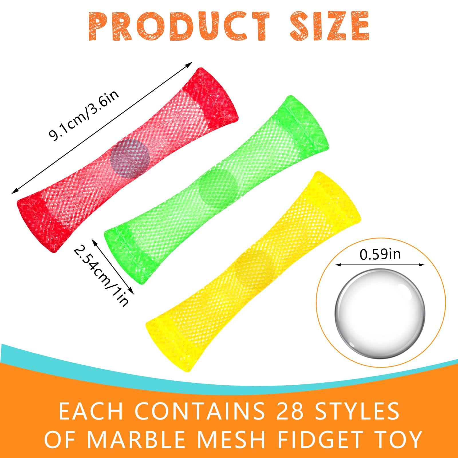 Macarrie Macarrie 100 Pieces Marble Mesh Fidget Toy Stress Relieve Fidget Toy for Anxiety Sensory Quiet Marble Sensory Toys Silent Toys for School Office ADHD Add OCD Autism Gifts(Bright Style)