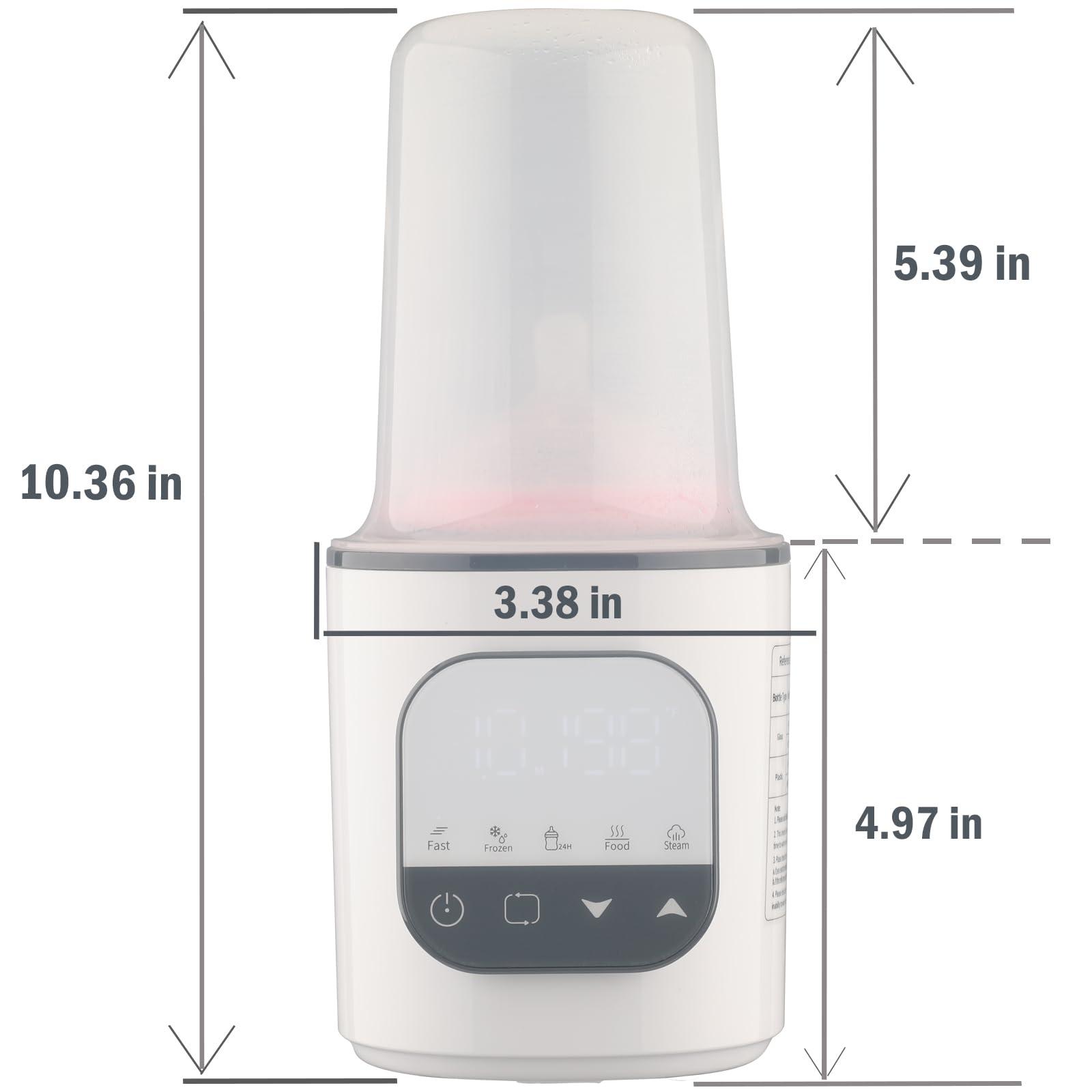 Rivulet Bottle Warmer, Rivulet Fast Baby Bottle Warmer for Breastmilk and Formula,Timer and Accurate Temp Control w/Digital Display, 10-in-1 Fast Baby Food Heater, Frozen, Steam,24H Keep Warm for All Bottles