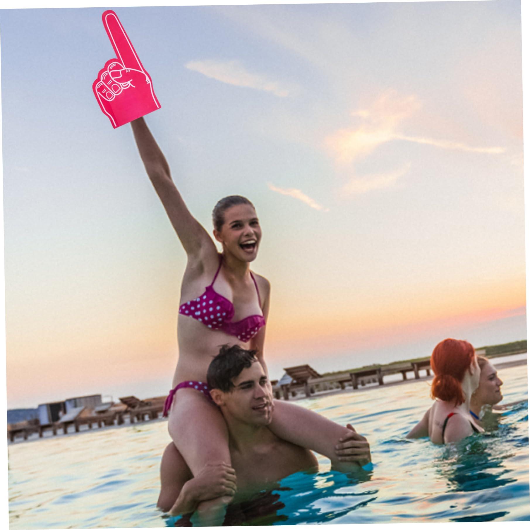 BEAHING BEAHING Foam Hands, Giant Foam Finger 18 Inch Number 1 Foam Hand Cheerleading Foam Fingers for Sports Cheer School Sport Games Party Supplies 3Pcs Red, Foam Finger for Sports