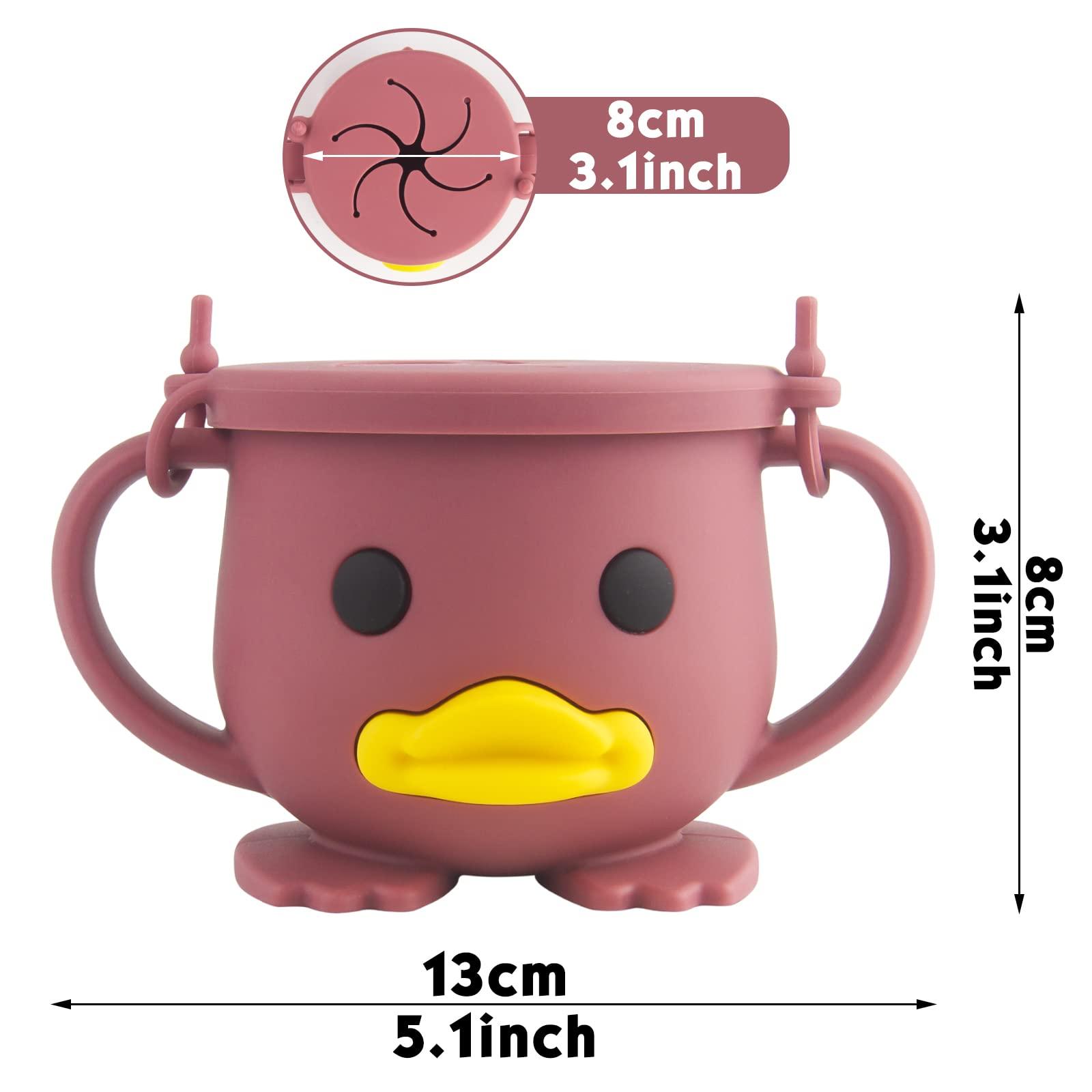 nohlerlife Silicone Snack Cup for Toddlers | Spill Proof Food Containers| Baby Snack Catcher| Food Grade Silicone BPA-Free, Dishwasher Safe