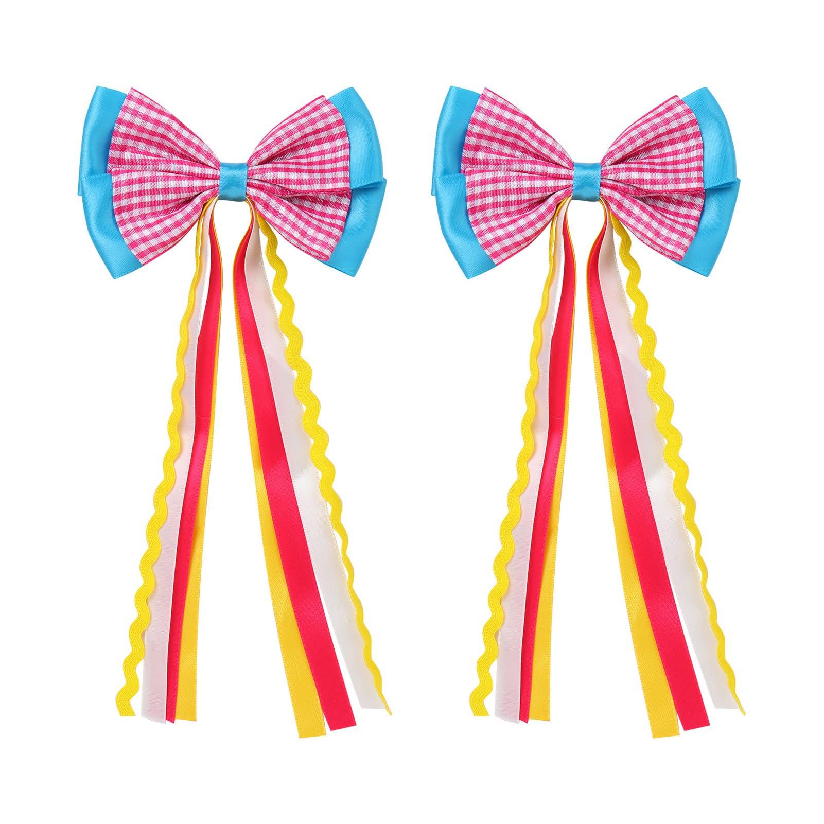 ABEWIP ABEWIP Traditional Mexican Dress for Girl Toddler Kids Cinco De Mayo Ruffle Tiered Dresses with Hair Clips Pink 18-24M