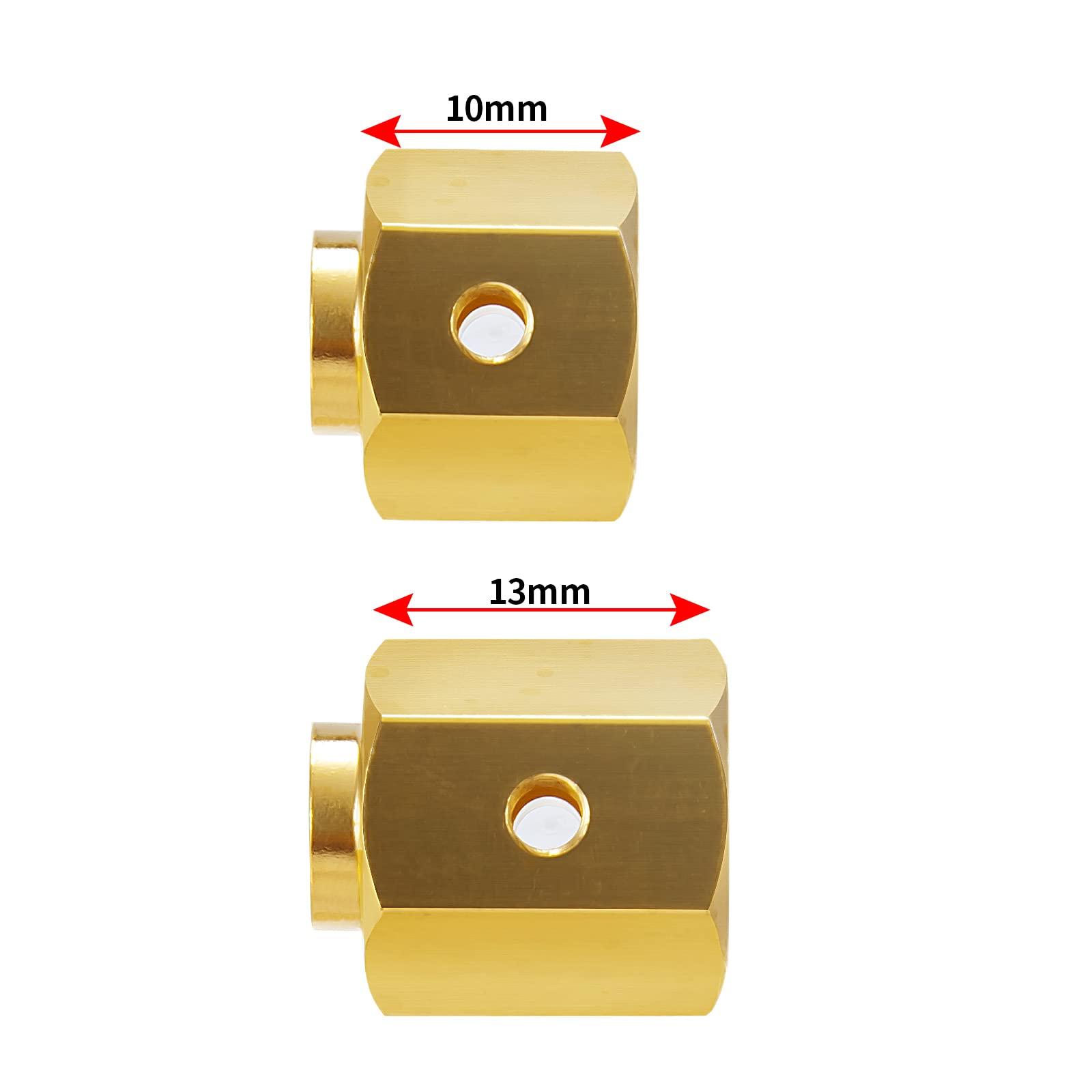 MORLORDY MORLORDY RC Portal Drive Stub Axle 13mm Extension Brass Hex Adaptor Set for 1/10 Scale RC Crawler Car SCX10 III AXI03007 JLU AXI030068 Gladiator AXI03027 Base Camp Upgrades