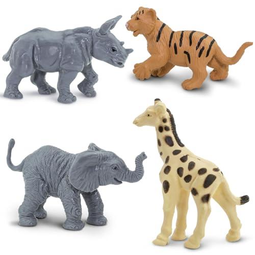 Safari Ltd. Safari Ltd. Zoo Babies TOOB - 11 Figurines: Zebra, Panda, Hippo, Chimpanzee, Rhino, Alligator, Gorilla, Elephant, Tiger, Polar Bear, Giraffe - Educational Toy Figures For Boys, Girls & Kids Ages 3+