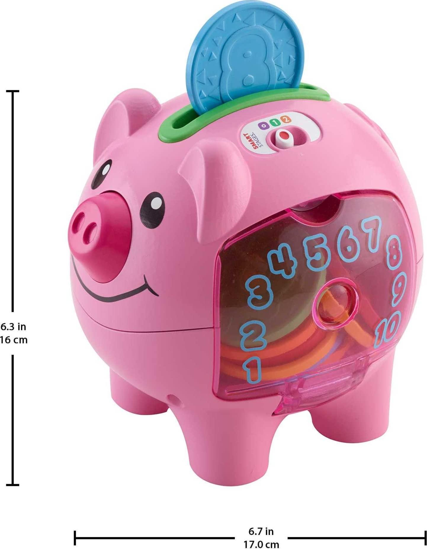 Fisher-Price Fisher-Price Baby & Toddler Toy Laugh & Learn Smart Stages Piggy Bank with Educational Songs & Phrases for Infants Ages 6+ Months