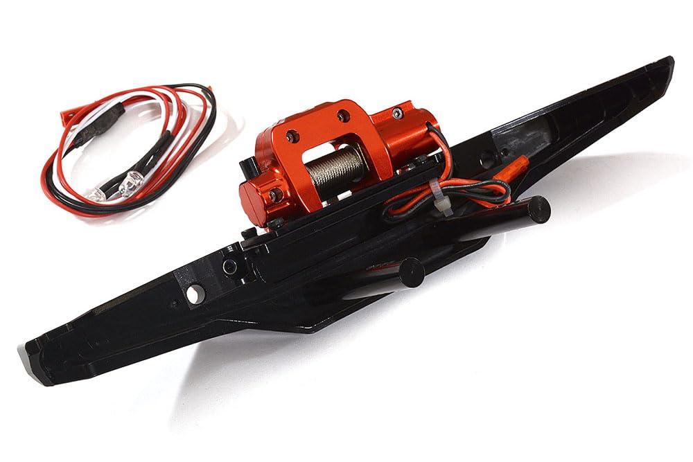 Integy Integy RC Upgrades for Axial, Realistic Front Alloy Bumper with Power Winch for Axial 1/10 SCX10 II 6X6