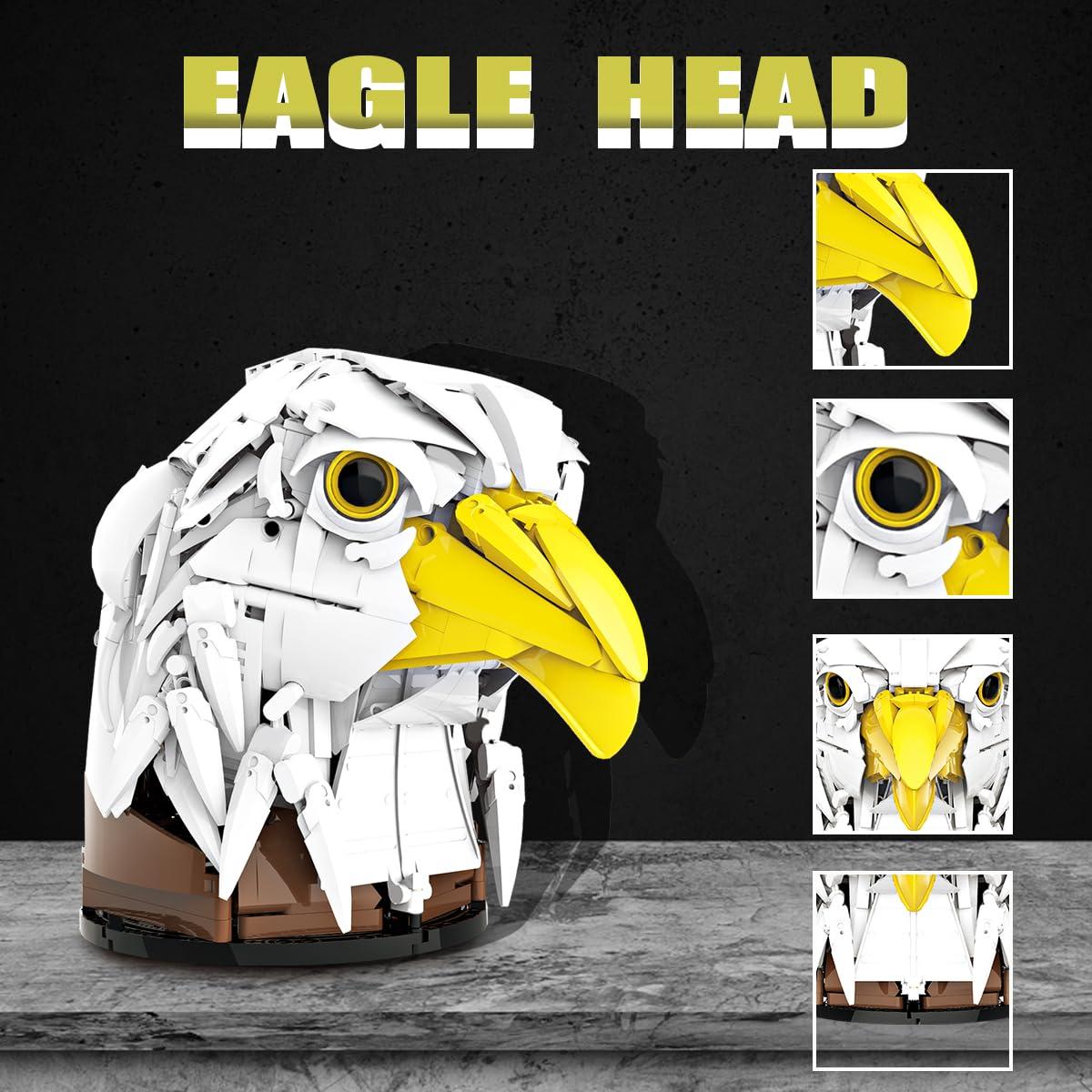 HONLANCH HONLANCH Animal Eagle Head Building Blocks Set1082 PCS Gift for Adults and Kids,Room Decor or Wall displays