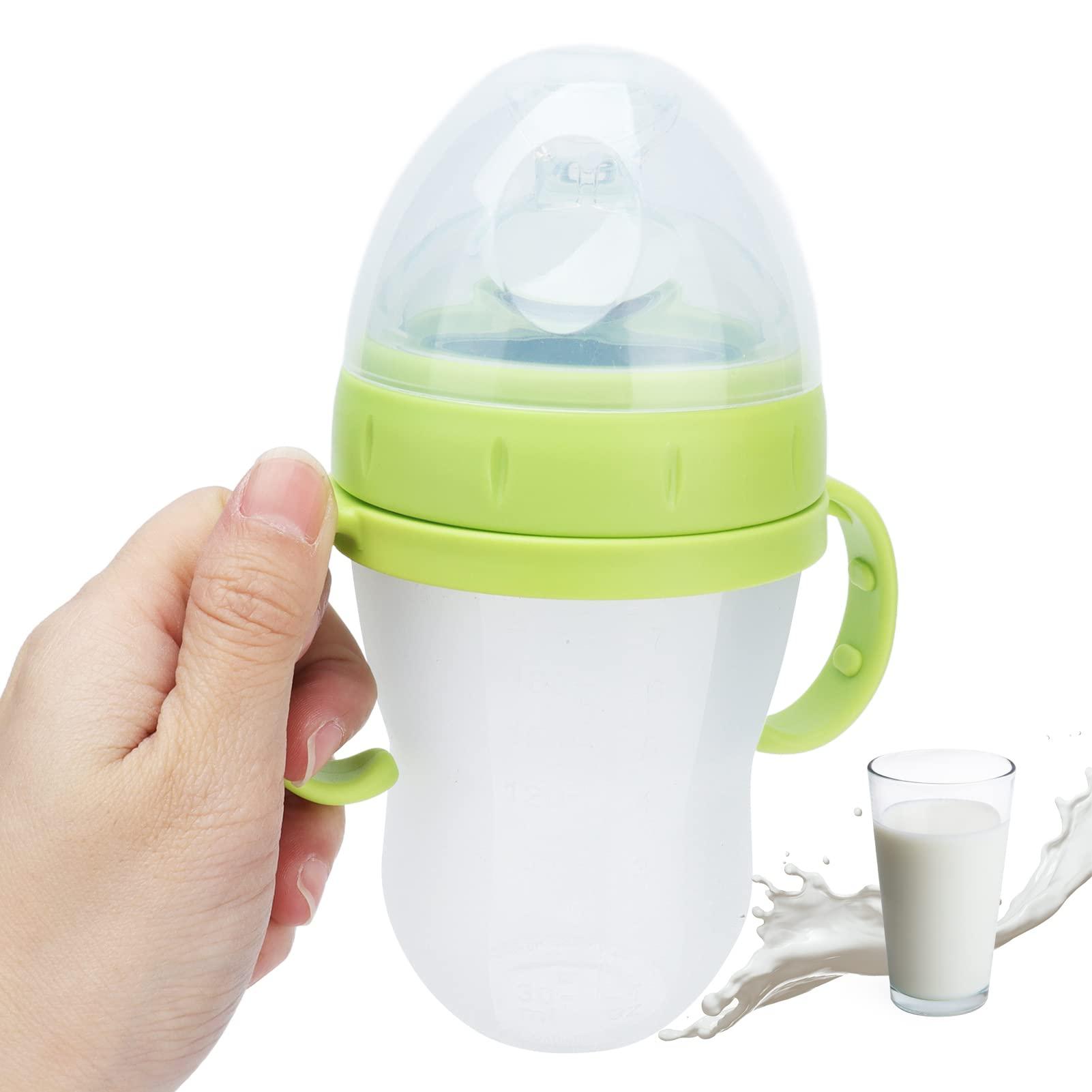 Natudeco Baby Food Feeder Infant Flowing Food Bottles Silicone Unisex Food Squeeze Bottle Kid Food Dispensing Spoon Infant Self Feeding Tool Children Tableware