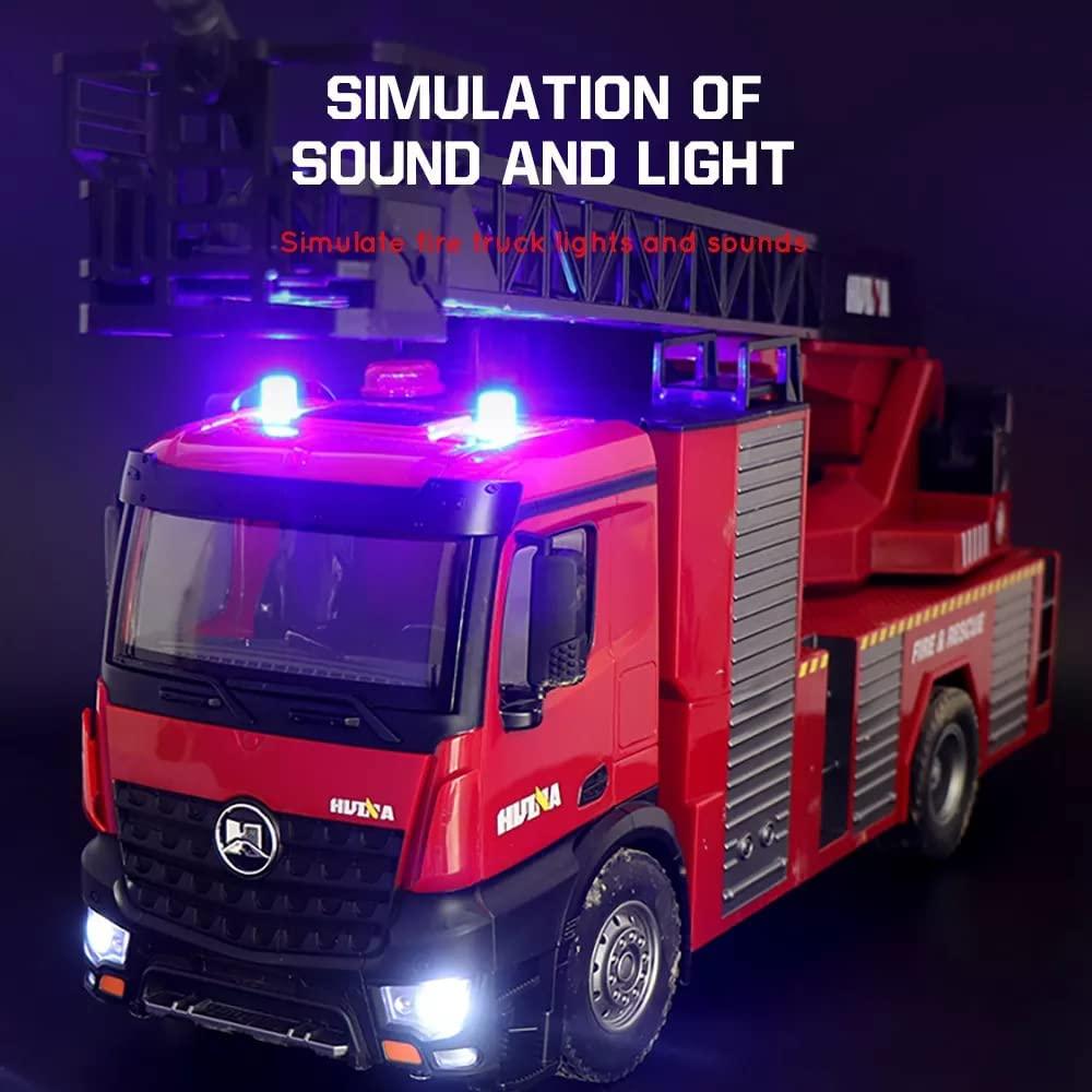 QIYHBVR QIYHBVR Remote Control Fire Truck Shoots Water RC Engineering Vehicle with Water Jet 22 Channel Fire Engine Working Sounds Lights RC Trucks for Kids