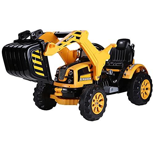 Aosom Aosom 6V Electric Kids Ride On Toy Digger Construction Excavator Tractor Vehicle Digger Toy Moving Forward Backward