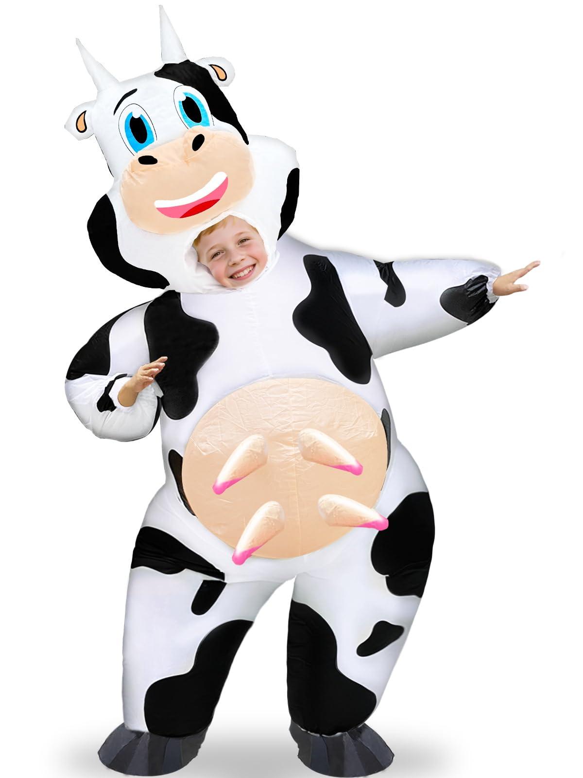 Camlinbo Camlinbo Child Inflatable Halloween Costume Cow for Kids Boys Girls Full Body Blows up Halloween Costumes Cosplay Party