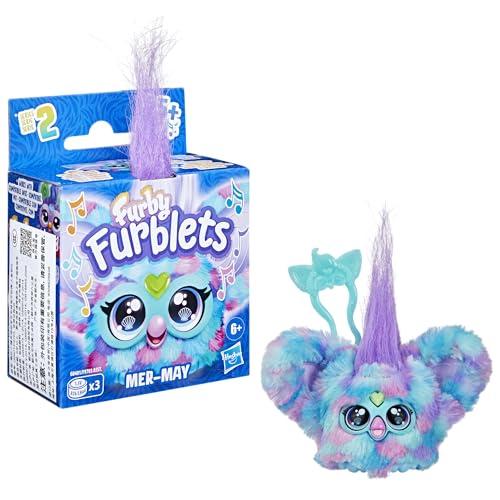 Furby Furby Furblets Mer-May Mini Friend, 45+ Sounds, Ocean Music, Speaks Only Furbish, Electronic Plush Toys for Girls & Boys, Interactive Pets, Multicolor, 6+