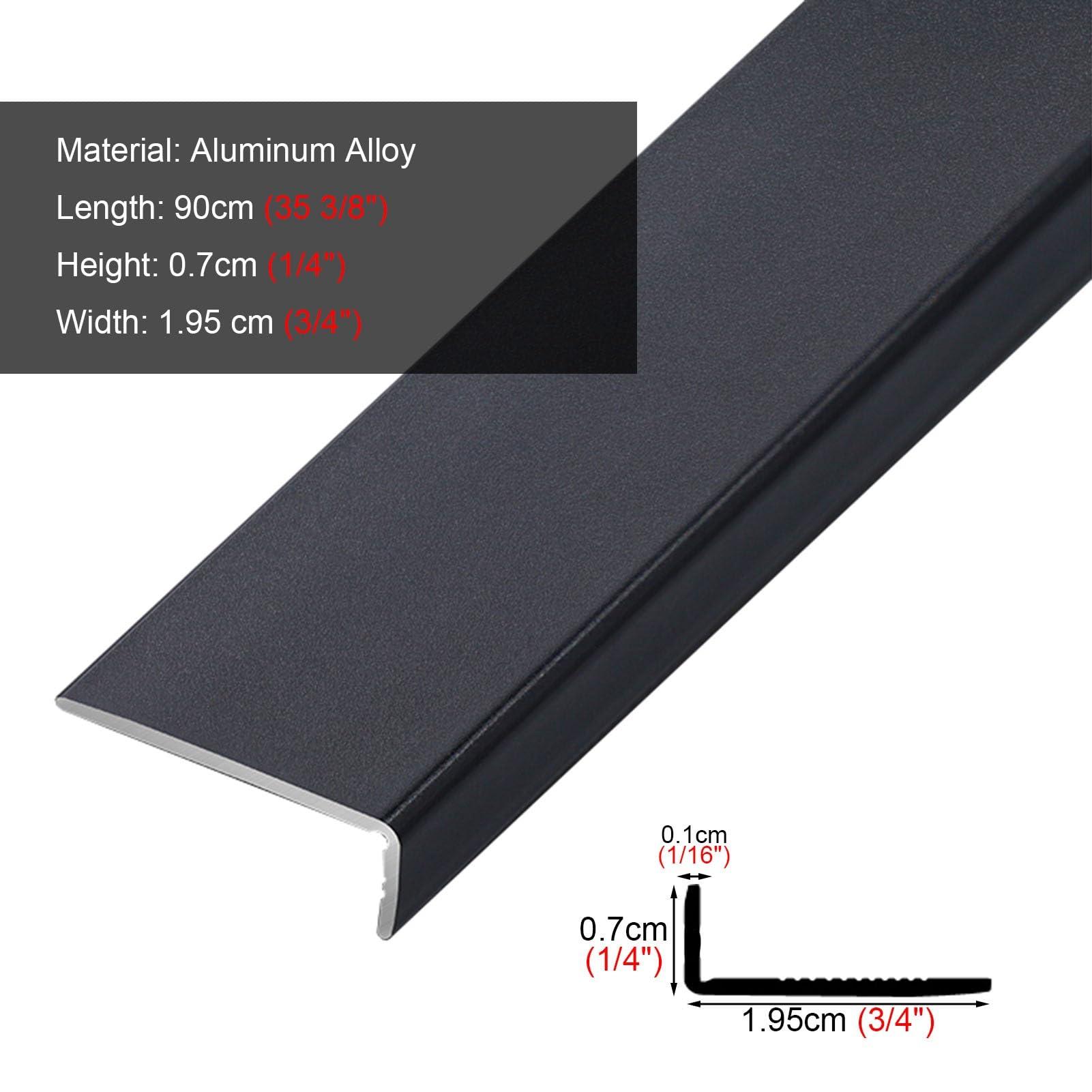 Kunovo Kunovo L-Shaped Metal Wall Corner Protector, Cuttable Edge Trim Transition Strip for Steps/Wall/Tiles/Stairs, Home Floor Transition Edge Banding Bar (Color : Black)