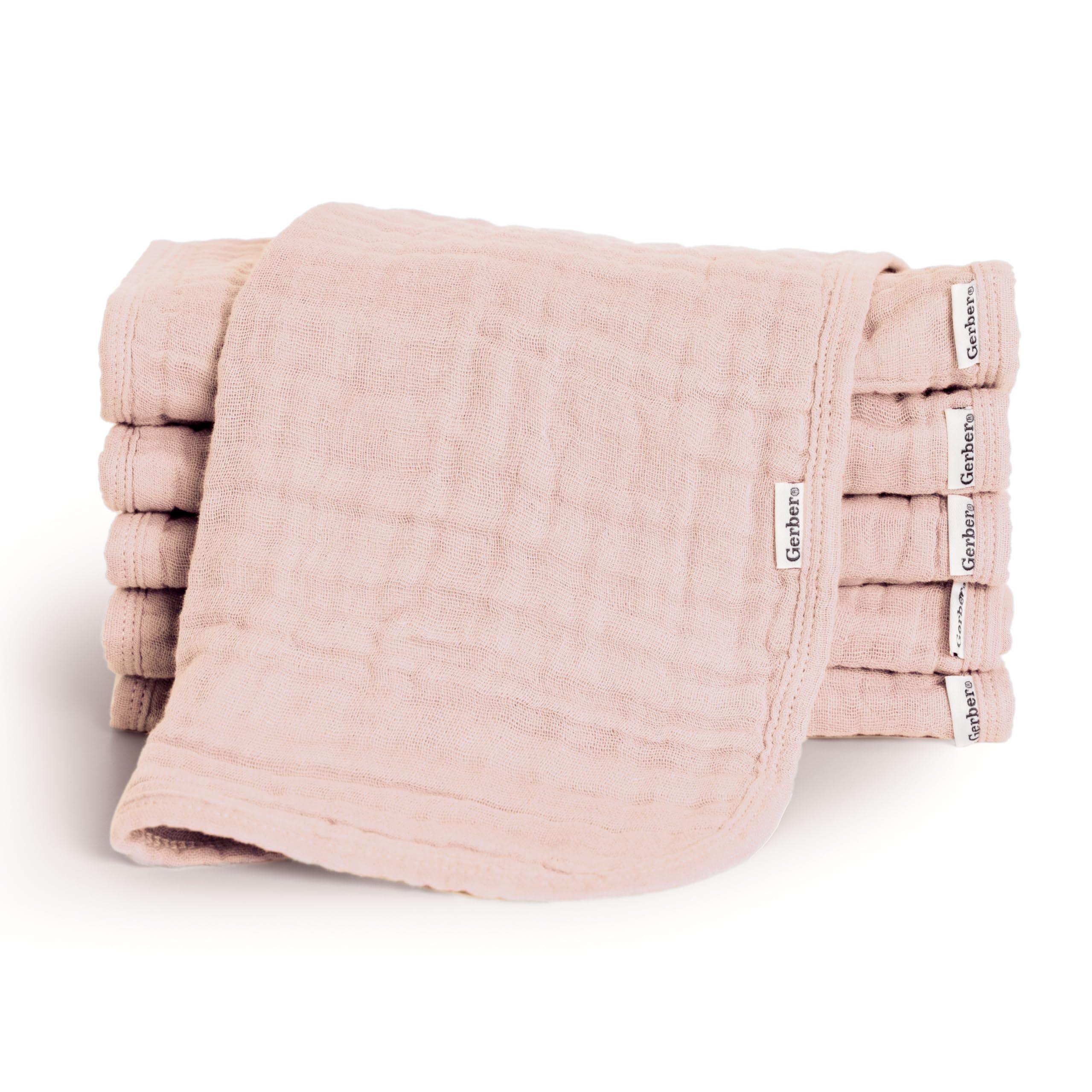 Gerber Gerber Baby Unisex Muslin Burp Cloths 6-Pack, Pink, Large Size 20" x 10"