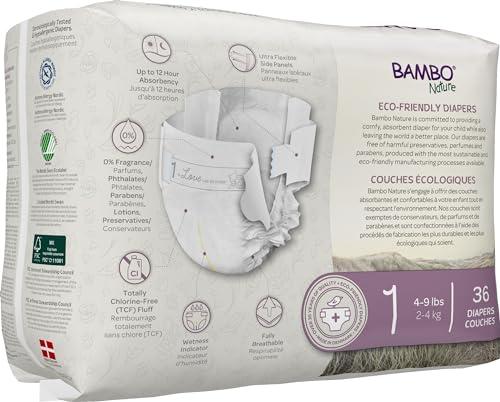 Bambo Nature Bambo Nature Premium Baby Diapers - French/English Packaging, Size 1, 36 Count