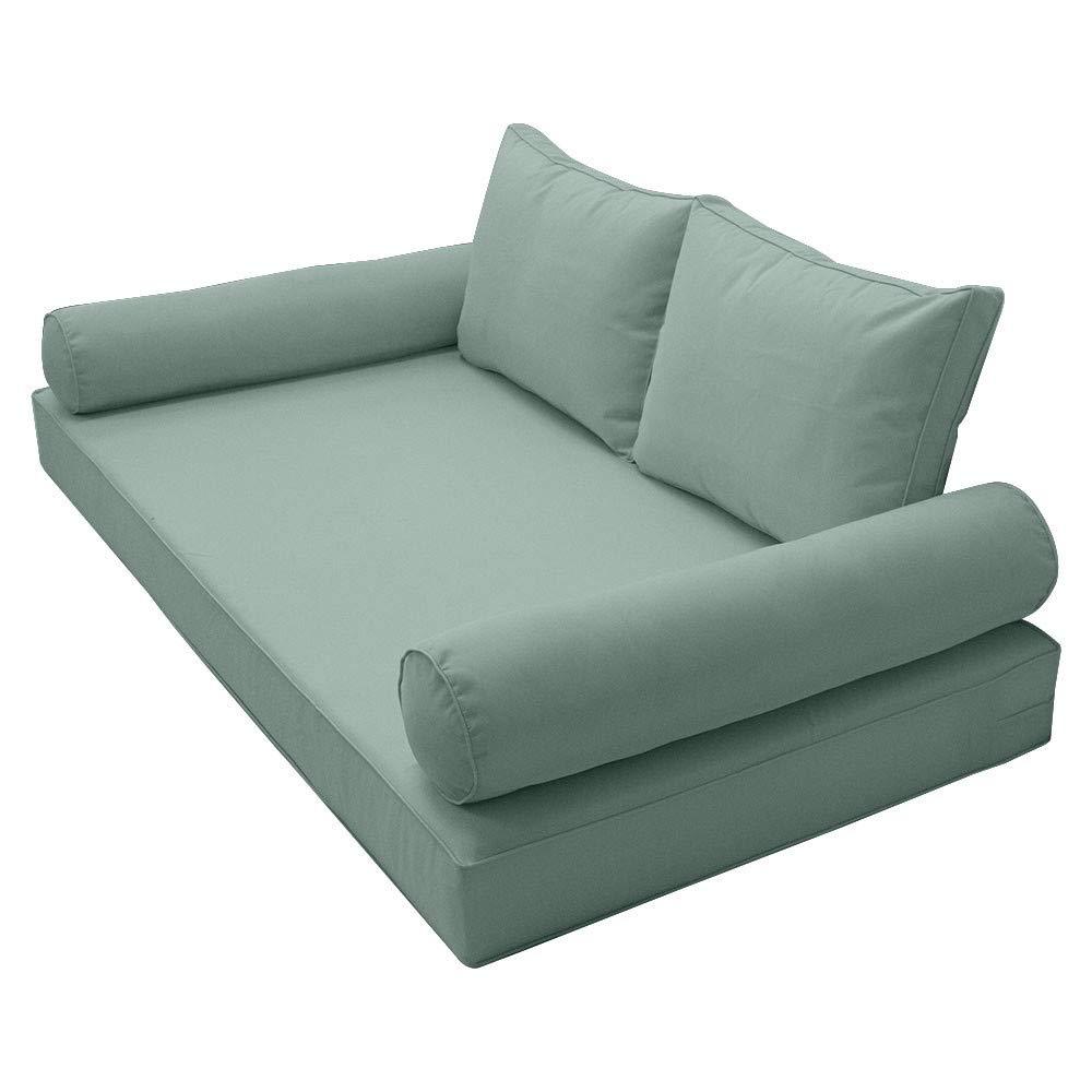 Prolinemax Prolinemax Style1 Crib Size 5PC Pipe Trim Outdoor Daybed Mattress Cushion Bolster Pillow Complete Set AD002