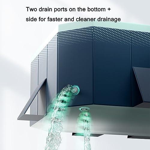 TQQEPOOL Foldable Swimming Pools,Hard Plastic Dog Swimming Pool,Anti-Slip Dog Pool/Pet Pool/Kiddie Pool/Bath Pool for Backyard and Outdoor (Color : Blue, Size : 3m)