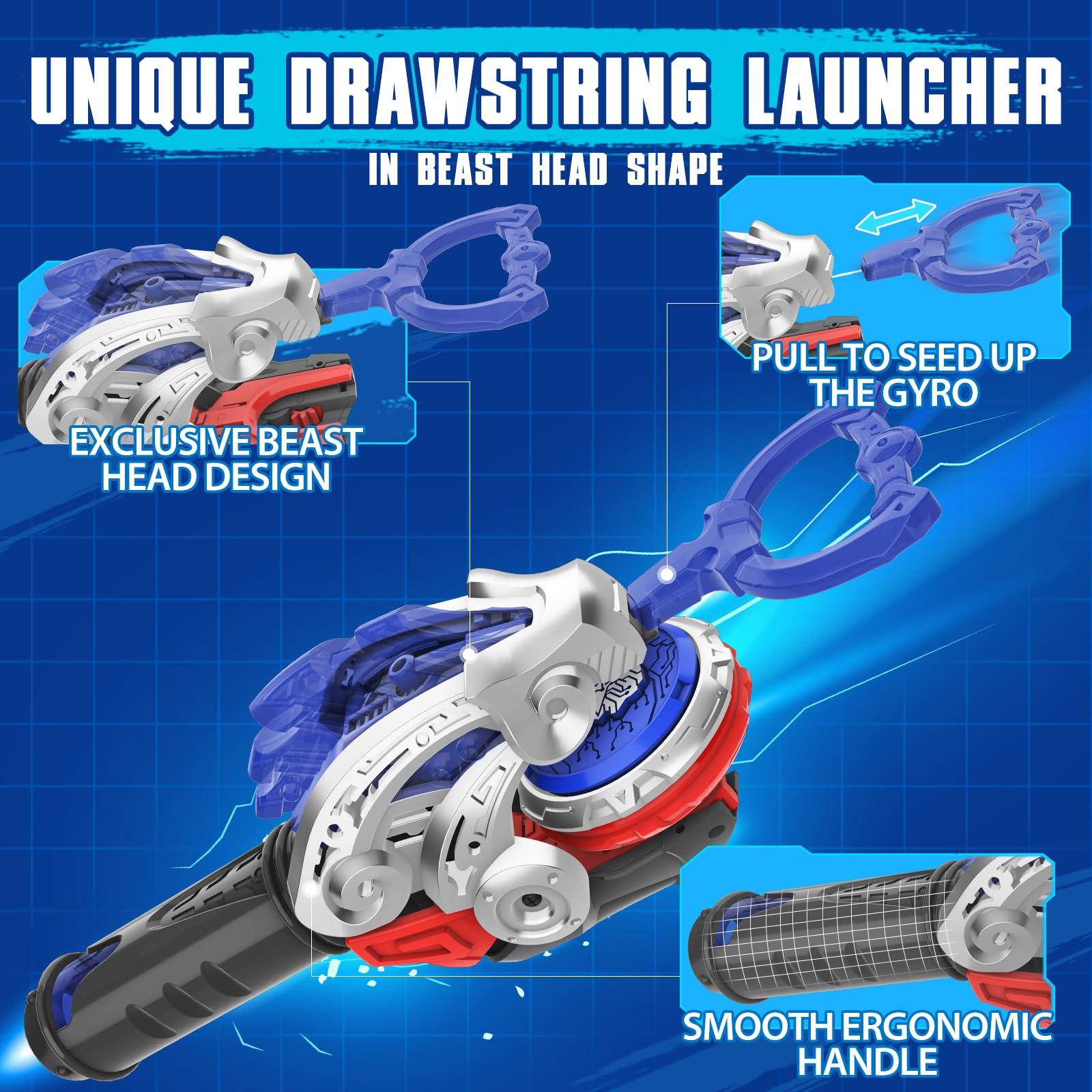 INFINITY NADO INFINITY NADO Bey Battling Blade Toys, Metal Brust Gyro Toys for Boys and Girls Age 5+, Battle Set with Spinning Top & String Launcher, Spinning Tops Boy Toys Kids Gifts, World Striking Eagle