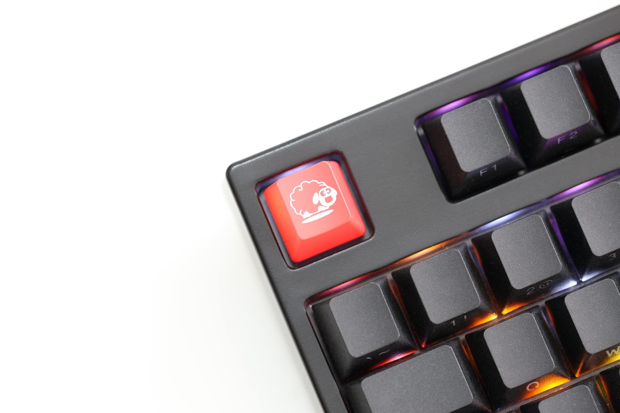 KPREPUBLIC KPREPUBLIC Novelty Shine Through Keycaps ABS Etched Back lit Black red r1 ESC The Cute Sheep Sheep Sheep (Black ESC Sheep A x1)