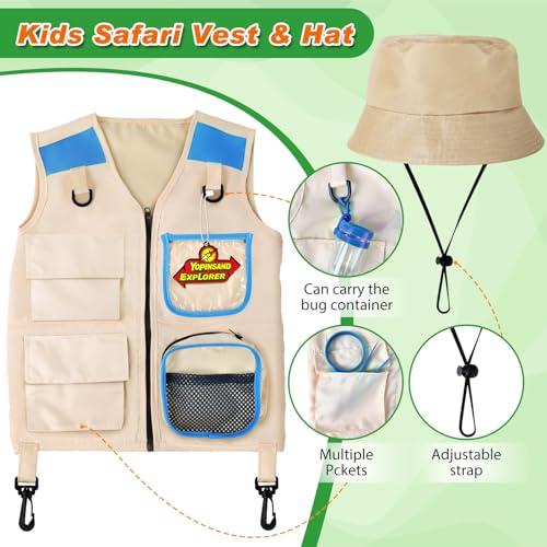 YOPINSAND YOPINSAND Kids Explore Kit & Bug Catcher Kit, Kids Camping Gear for Kids, Outdoor Exploration Set with Vest & Hat, Ideal Outdoor Camping Adventure Toys for Boys Girls 3-12