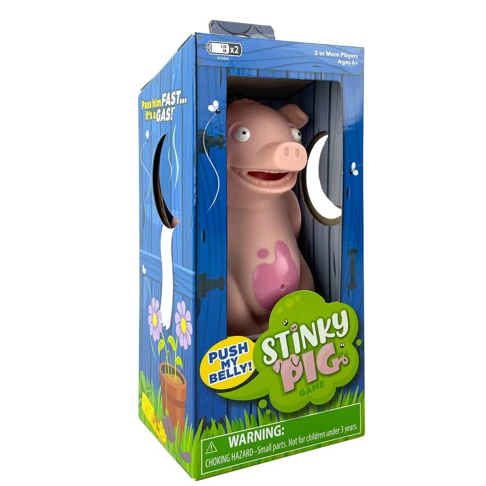 PlayMonster Stinky Pig Game Dice Game Family Games, Kids Games, Travel Games, Dice Set, Fast, Musical Active Kids Game with Funny Sounds, Family Games for Kids and Adults, Multi-Player, Ages 6+