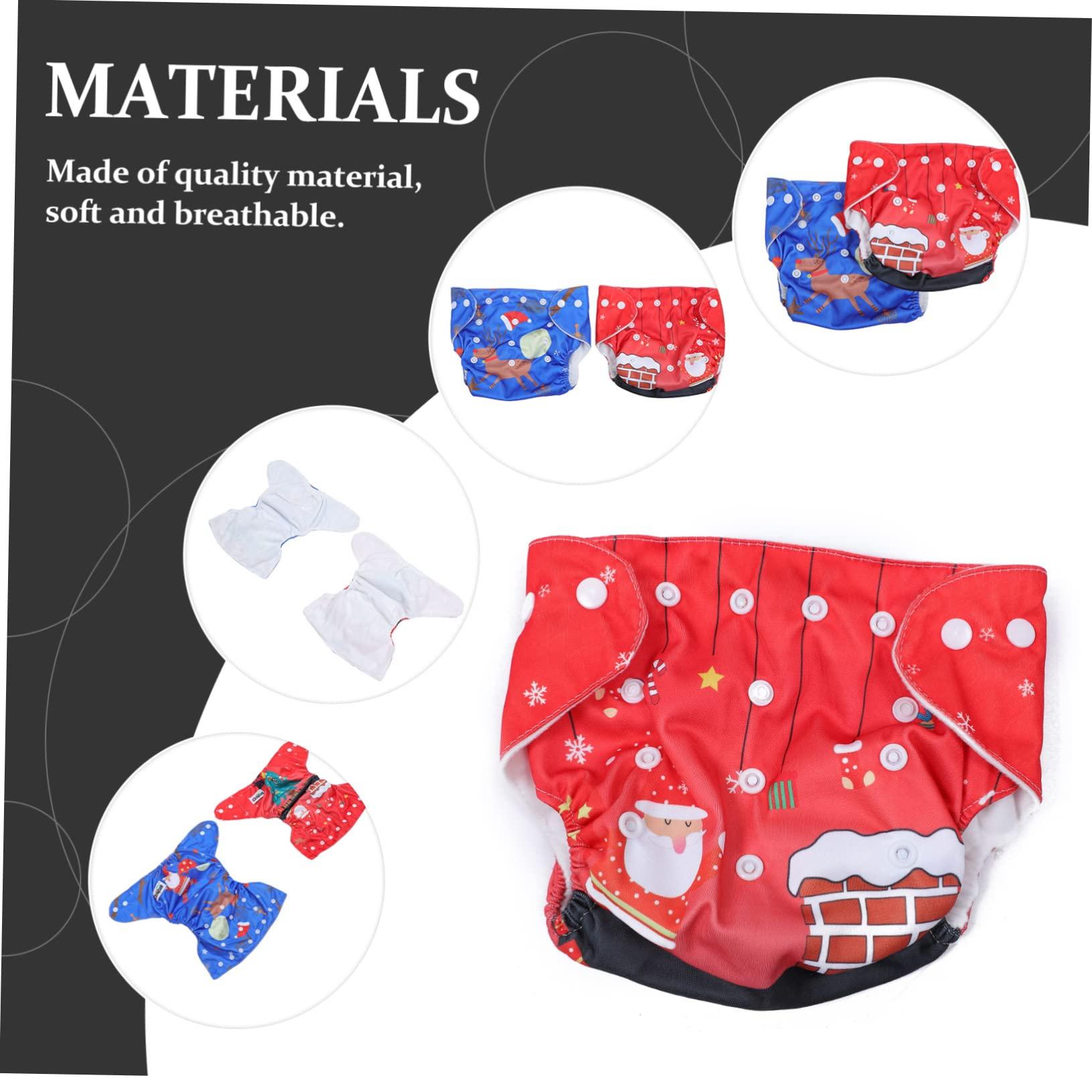 Hemoton HEMOTON Christmas Diaper Pants Set 2pcs Waterproof Baby Nappy Pants Easy Press Button for Baby's Night Comfort