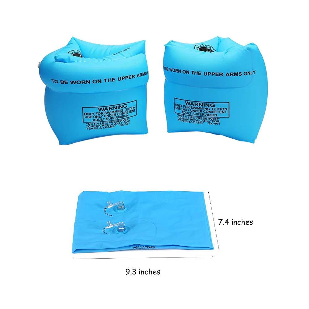 Jiareet Inflatable Arm Floaties for Kids 6-12yrs, Swimmies for Toddlers Age 1-3-5-7, Water Wings for Kids Toddler Adults 30-50-90-150 lbs, PVC Arm Floaties for Pool Swim Ring Float Sleeves
