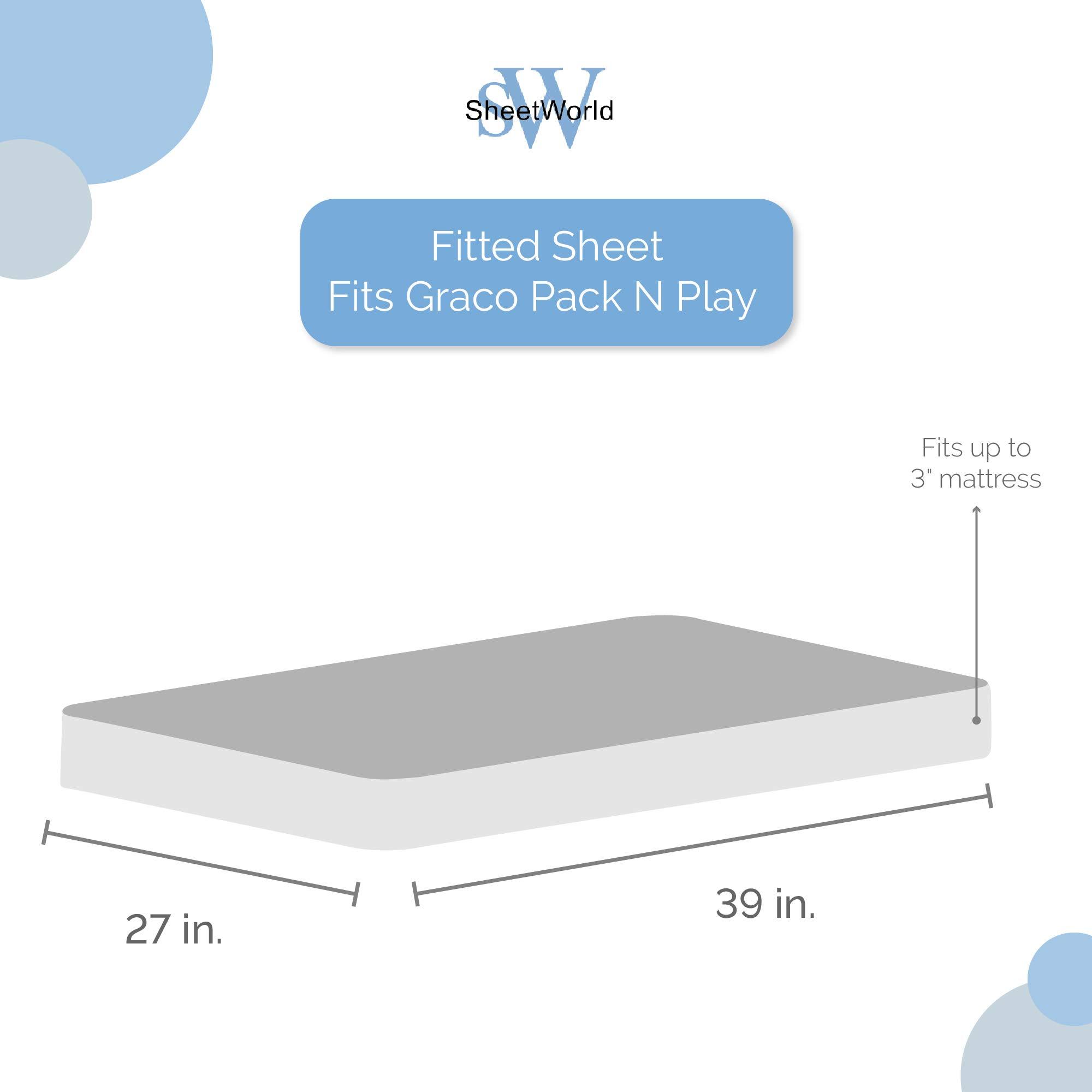 SHEETWORLD.COM SheetWorld Baby Fitted Pack N Play Sheet Fits Graco 27 x 39 inches, 100% Cotton Woven Sheet, Unisex Boy Girl, Polka Dots Navy, Made in USA