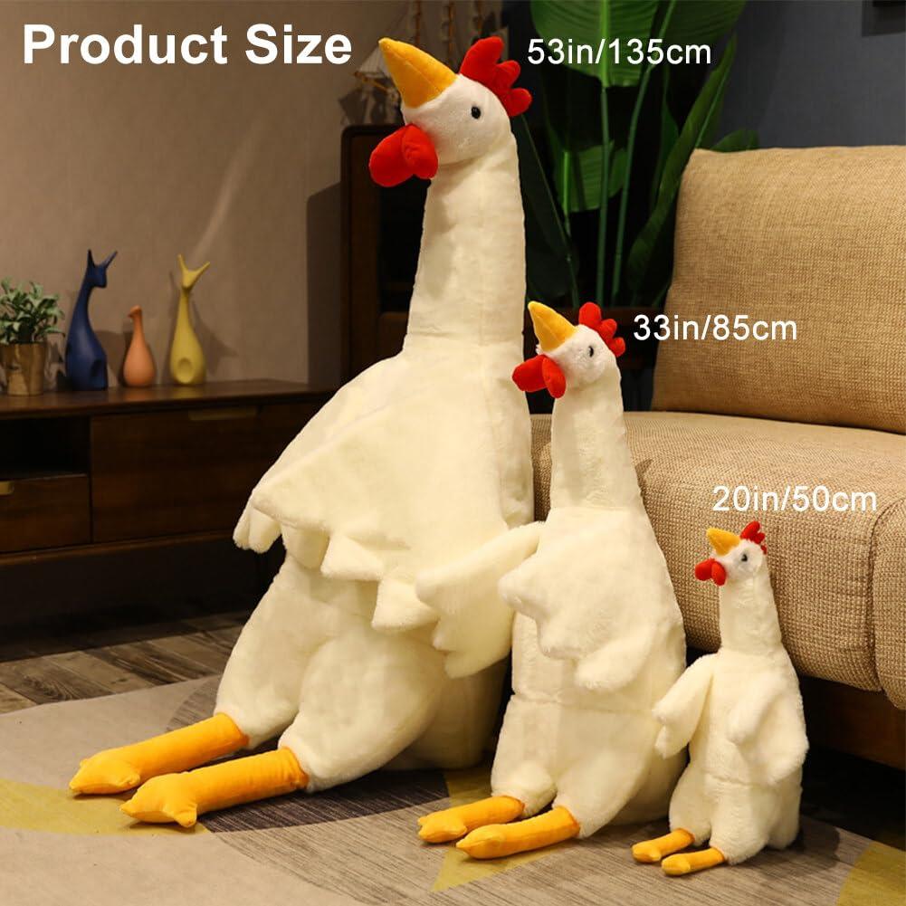 UEncounter UEncounter Chicken Stuffed Animal Soft Chicken Plush Pillow Cute Stuffed Chicken Plush Toy for Kids Adults (White, 33 Inch), Medium, G19HEBWUR09S26X10XW790