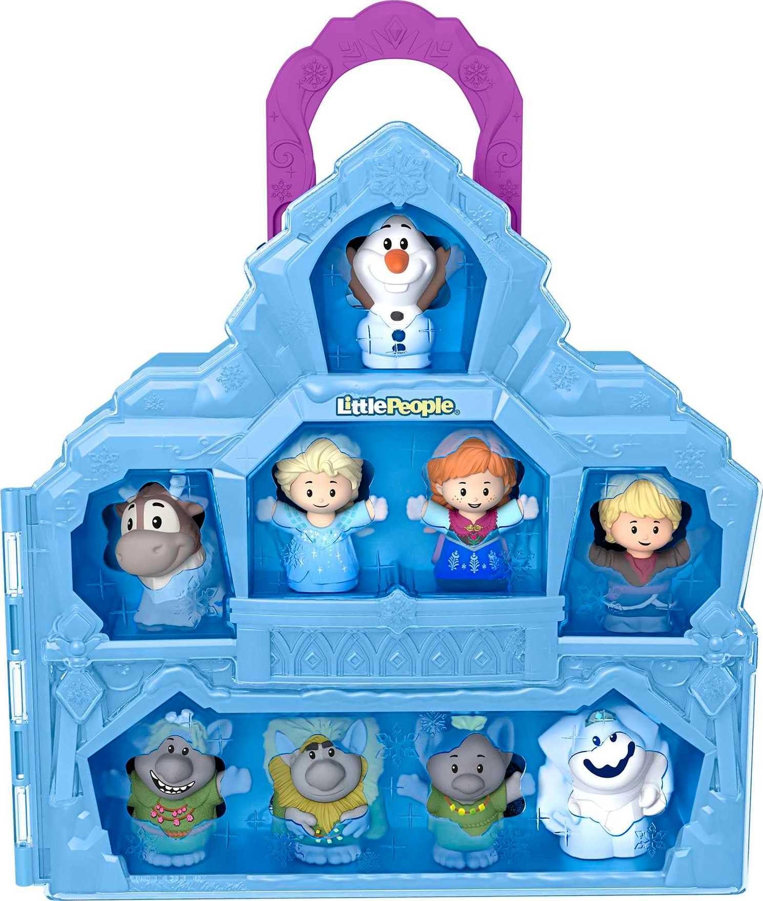 Fisher-Price Fisher-Price Little People Toddler Toy Disney Frozen Carry Along Castle Case Playset with Figures for Pretend Play Kids Ages 18+ Months